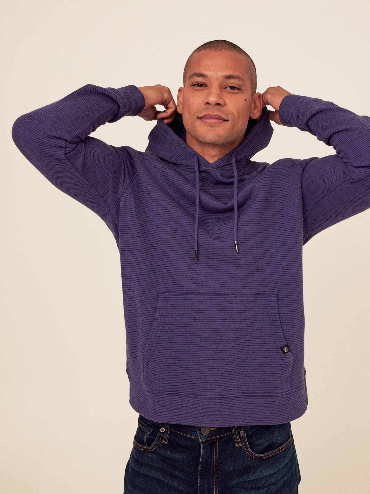 Nico Striped Terry Pullover Hoodie with Athletic Fit