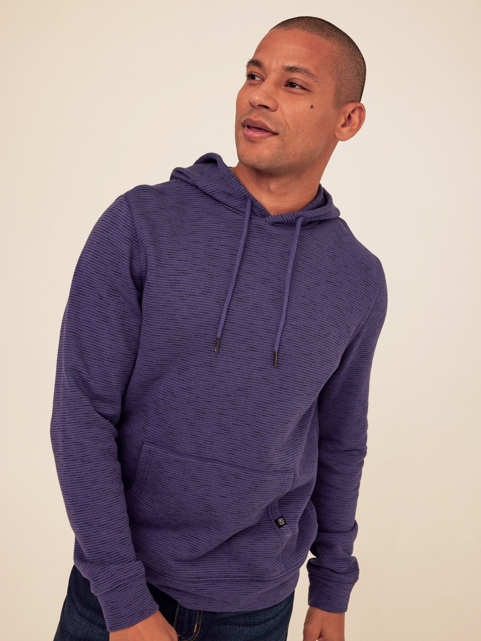 Nico Striped Terry Pullover Hoodie with Athletic Fit