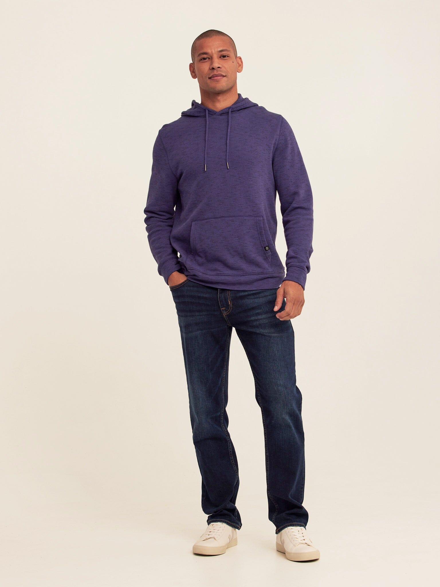 Nico Striped Terry Pullover Hoodie with Athletic Fit