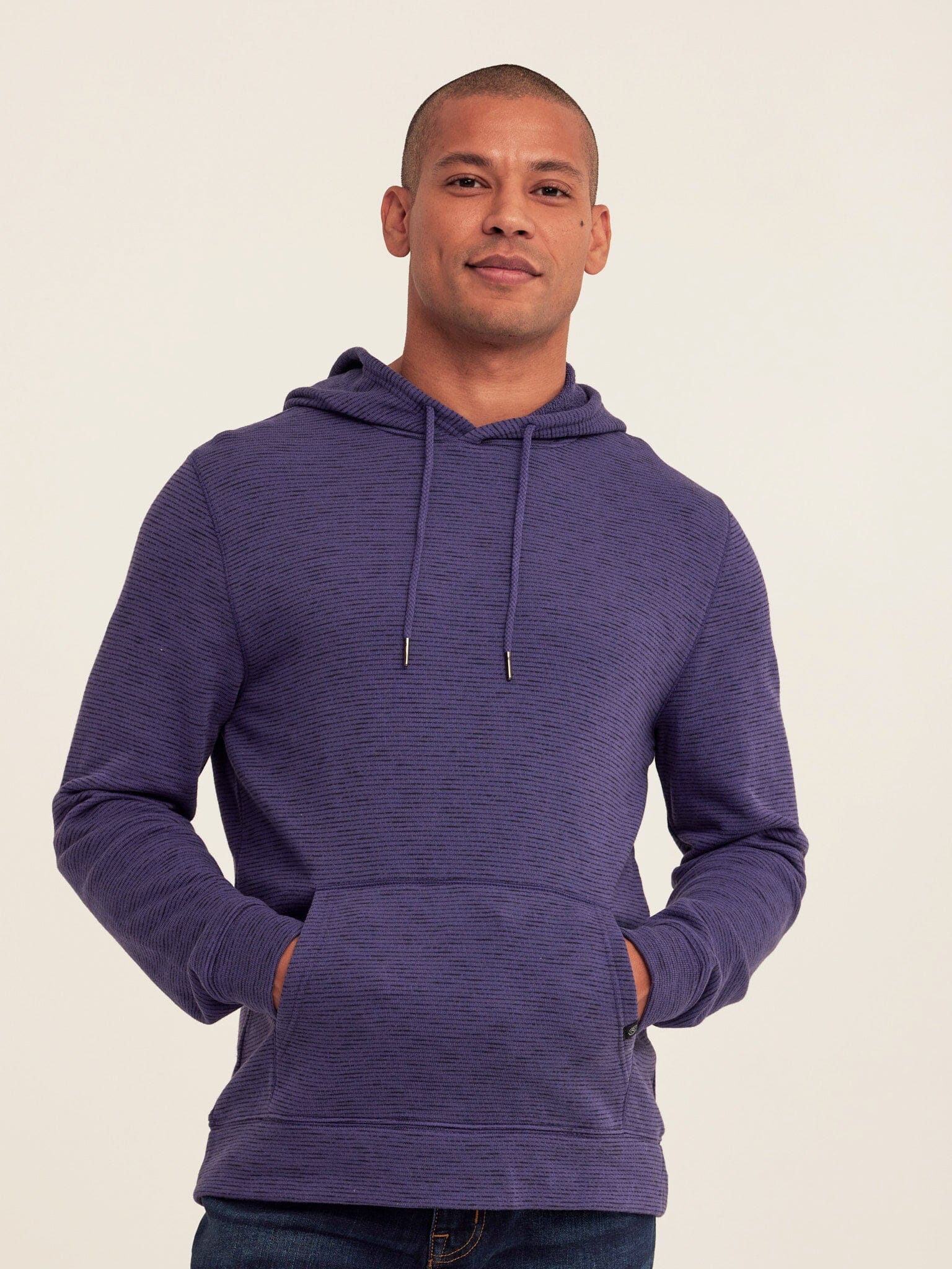Nico Striped Terry Pullover Hoodie with Athletic Fit