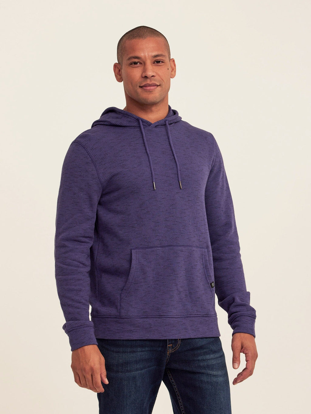 Nico Striped Terry Pullover Hoodie with Athletic Fit