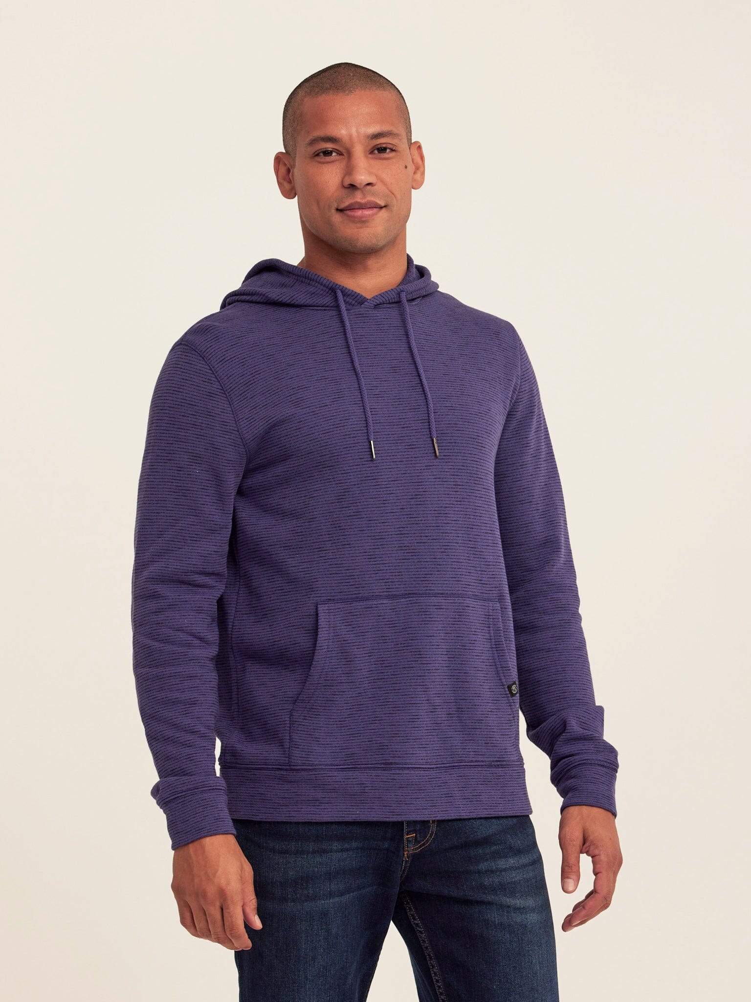 Nico Striped Terry Pullover Hoodie with Athletic Fit