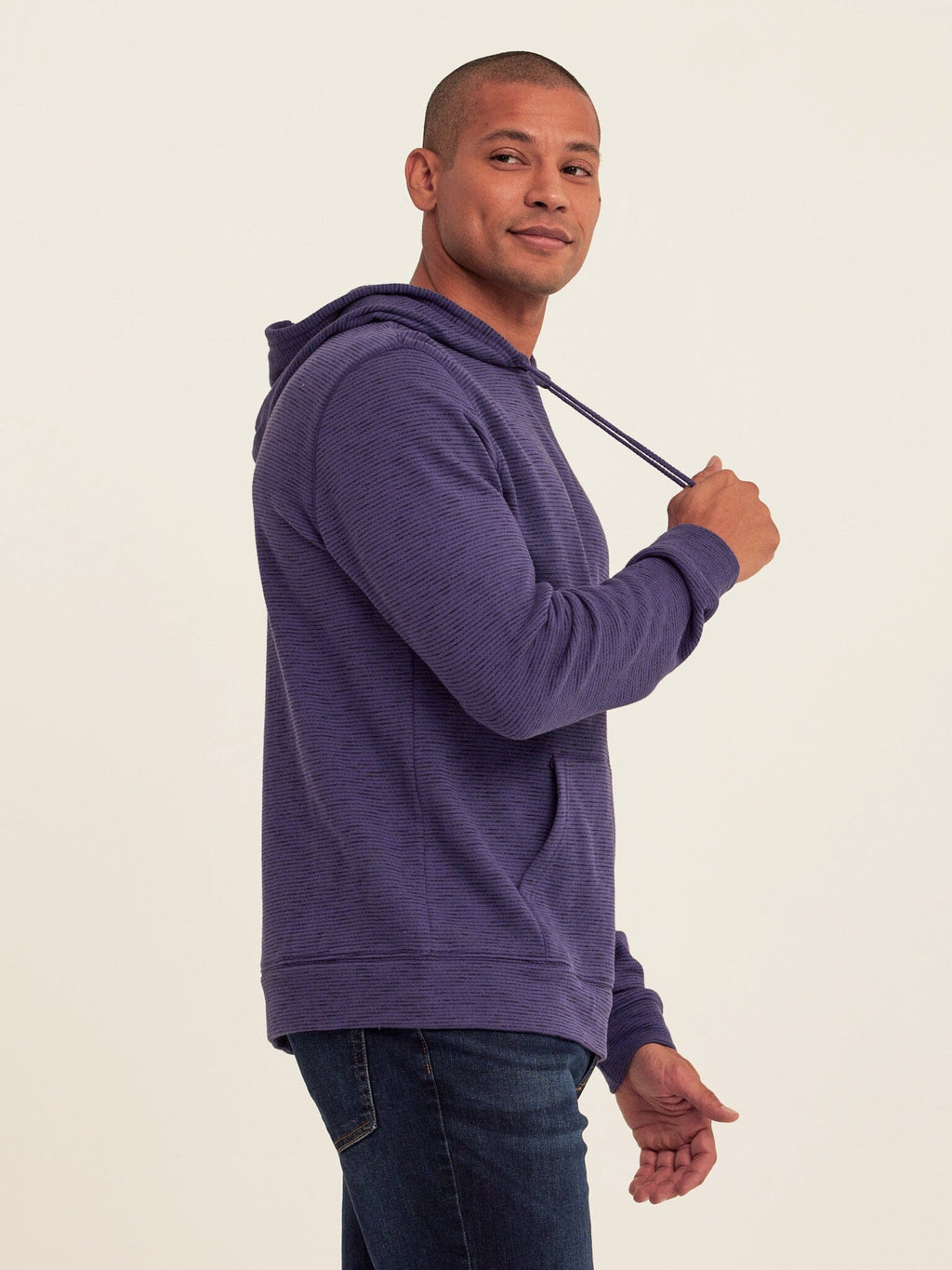 Nico Striped Terry Pullover Hoodie with Athletic Fit