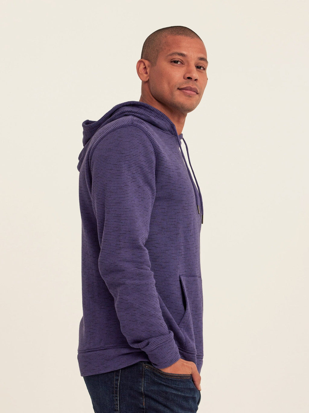 Nico Striped Terry Pullover Hoodie with Athletic Fit