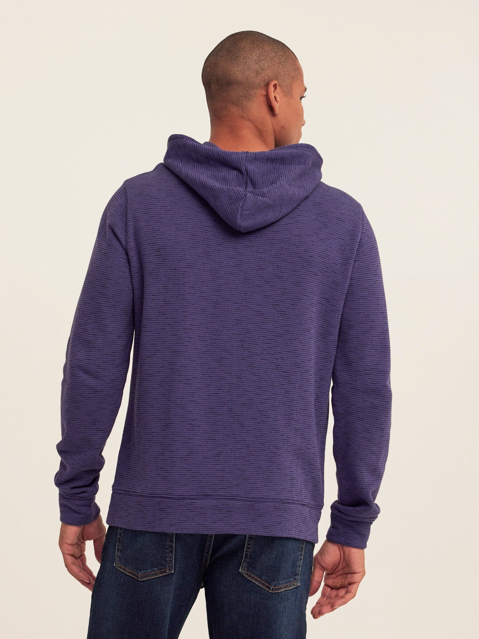 Nico Striped Terry Pullover Hoodie with Athletic Fit