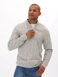 Felix Stripe Terry 1/4 Zip Pullover in a textured striped pattern with a quarter-zip neckline.