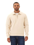 Textured 100% organic cotton Briggs 1/4 Zip Pullover with jacquard detail.