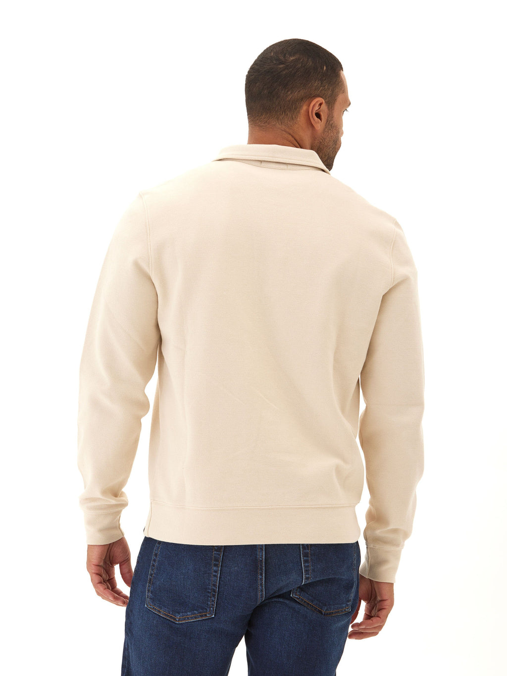 Organic Cotton Knit Jacquard 1/4 Zip Pullover Sweater