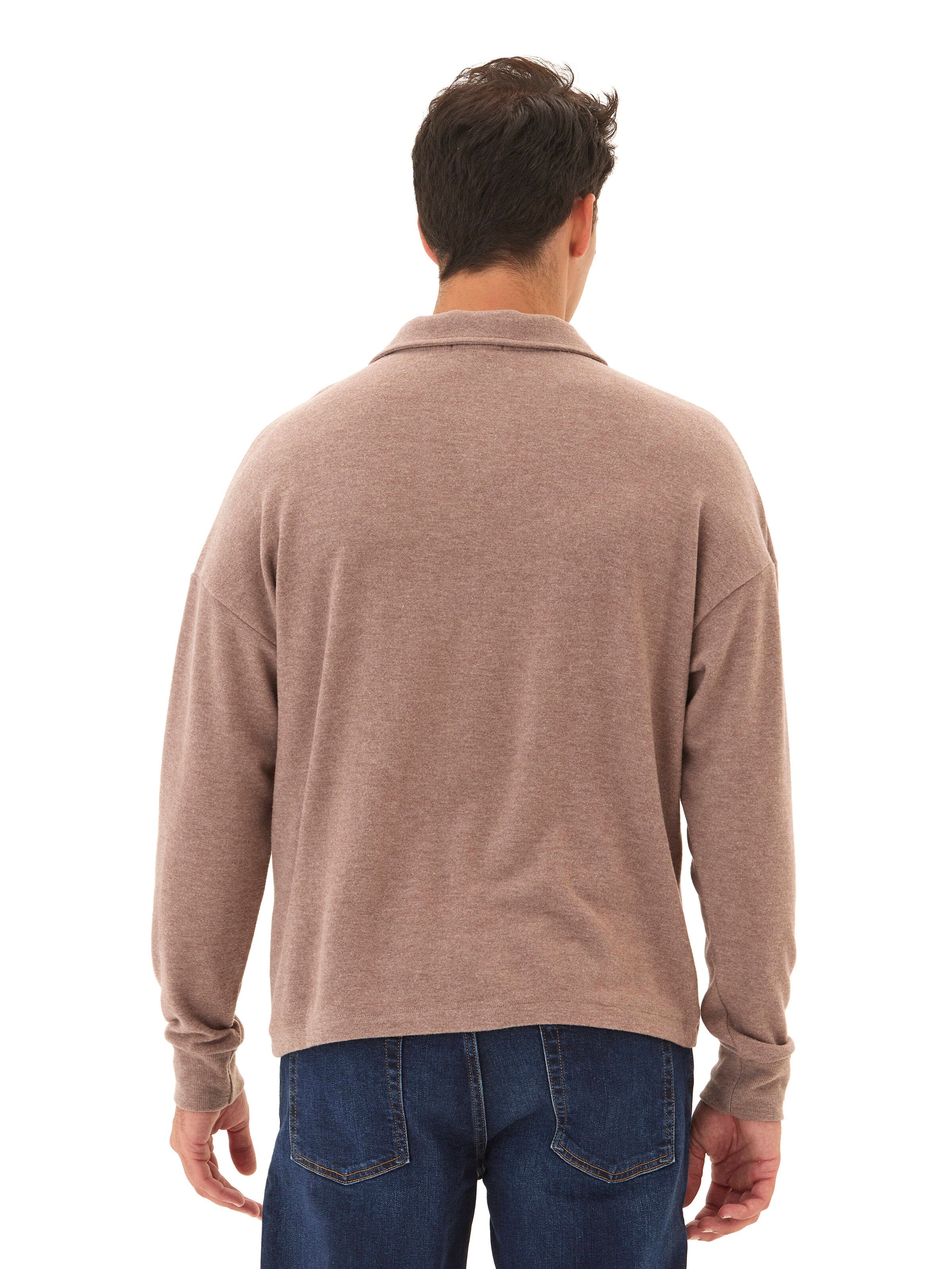 Sweater Knit Pullover Polo with Relaxed Fit and Classic Design