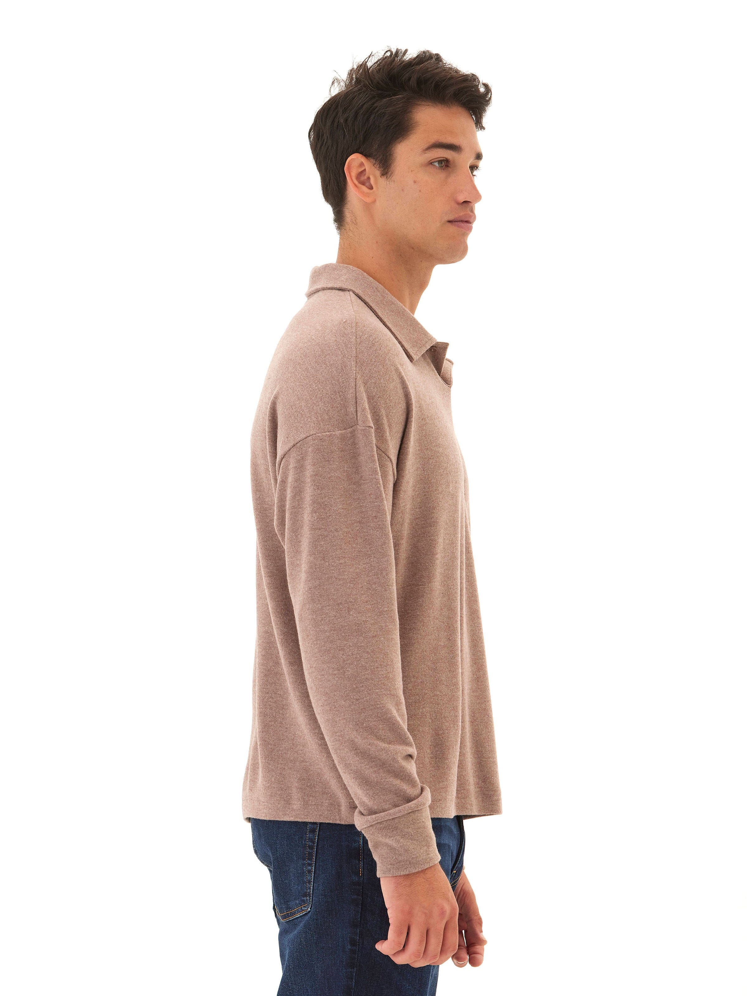 Sweater Knit Pullover Polo with Relaxed Fit and Classic Design