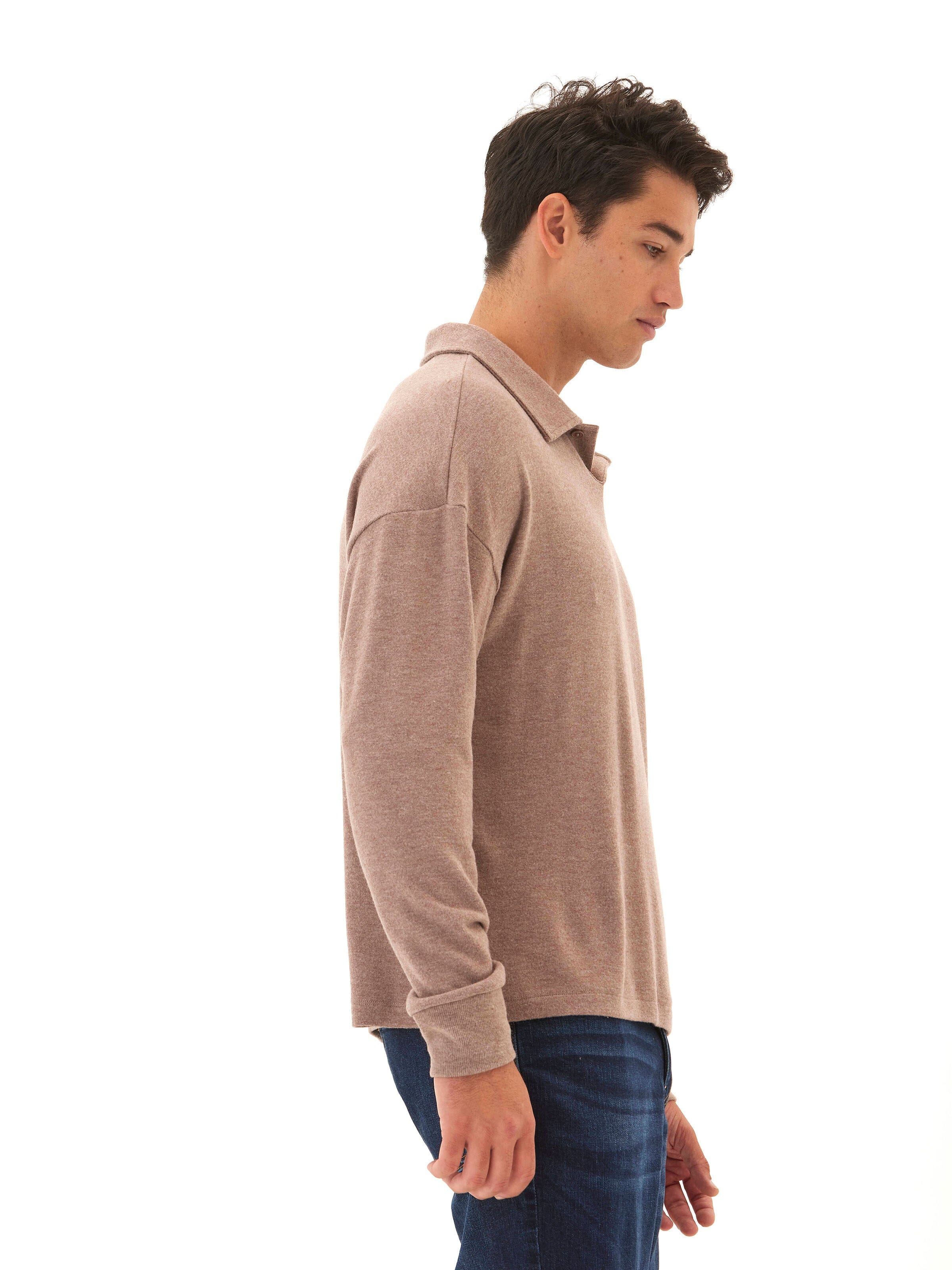 Sweater Knit Pullover Polo with Relaxed Fit and Classic Design