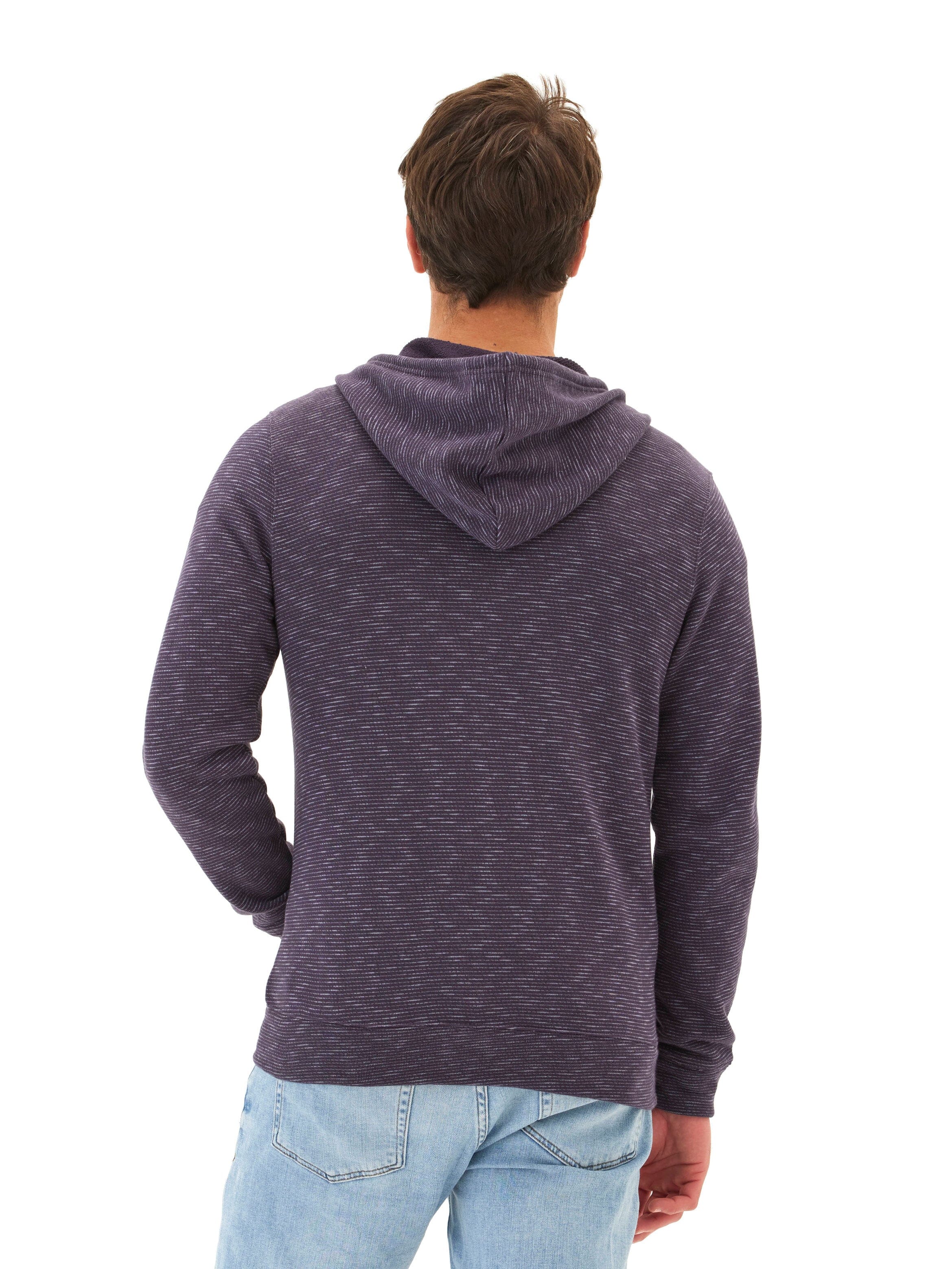 Jordyn Stripe Terry Full Zip Hoodie - Organic Cotton Layering