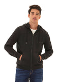 Close-up of the Dante Triblend Fleece Zip Hoodie showing the soft fabric texture and front zipper detail