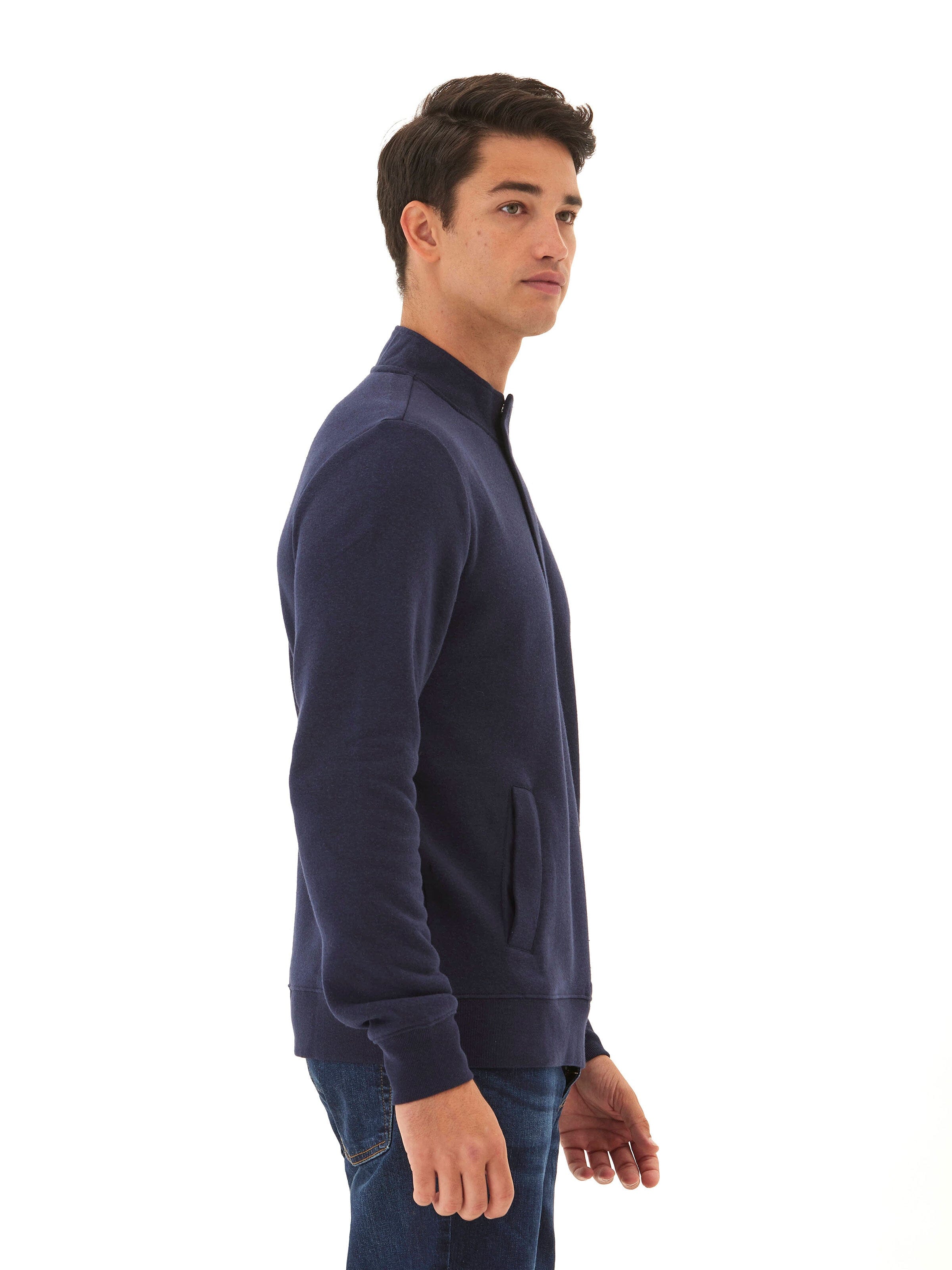Kason Men’s Triblend Fleece 1/4 Zip Pullover in Navy Heather