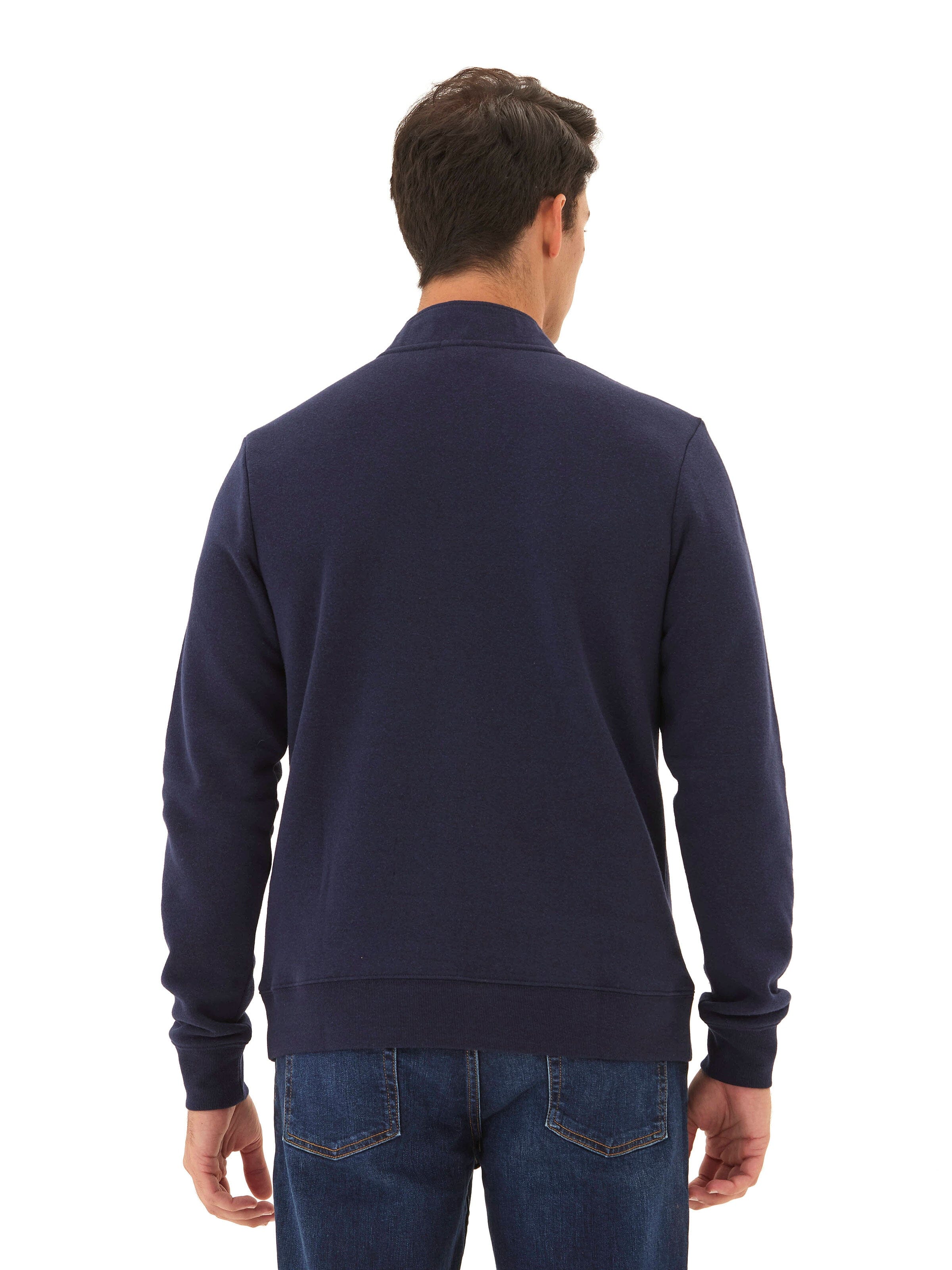 Kason Men’s Triblend Fleece 1/4 Zip Pullover in Navy Heather