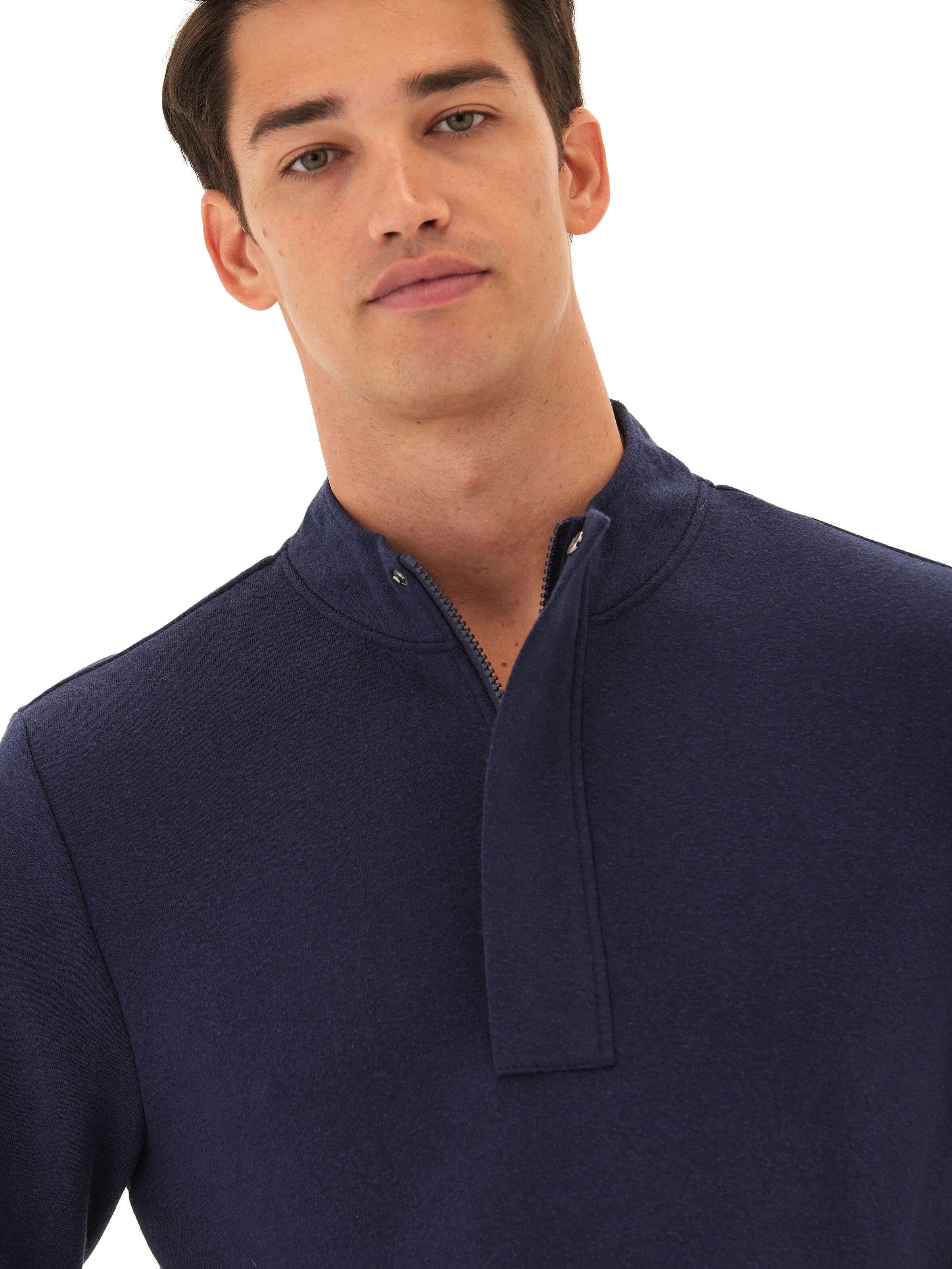 Kason Men’s Triblend Fleece 1/4 Zip Pullover in Navy Heather