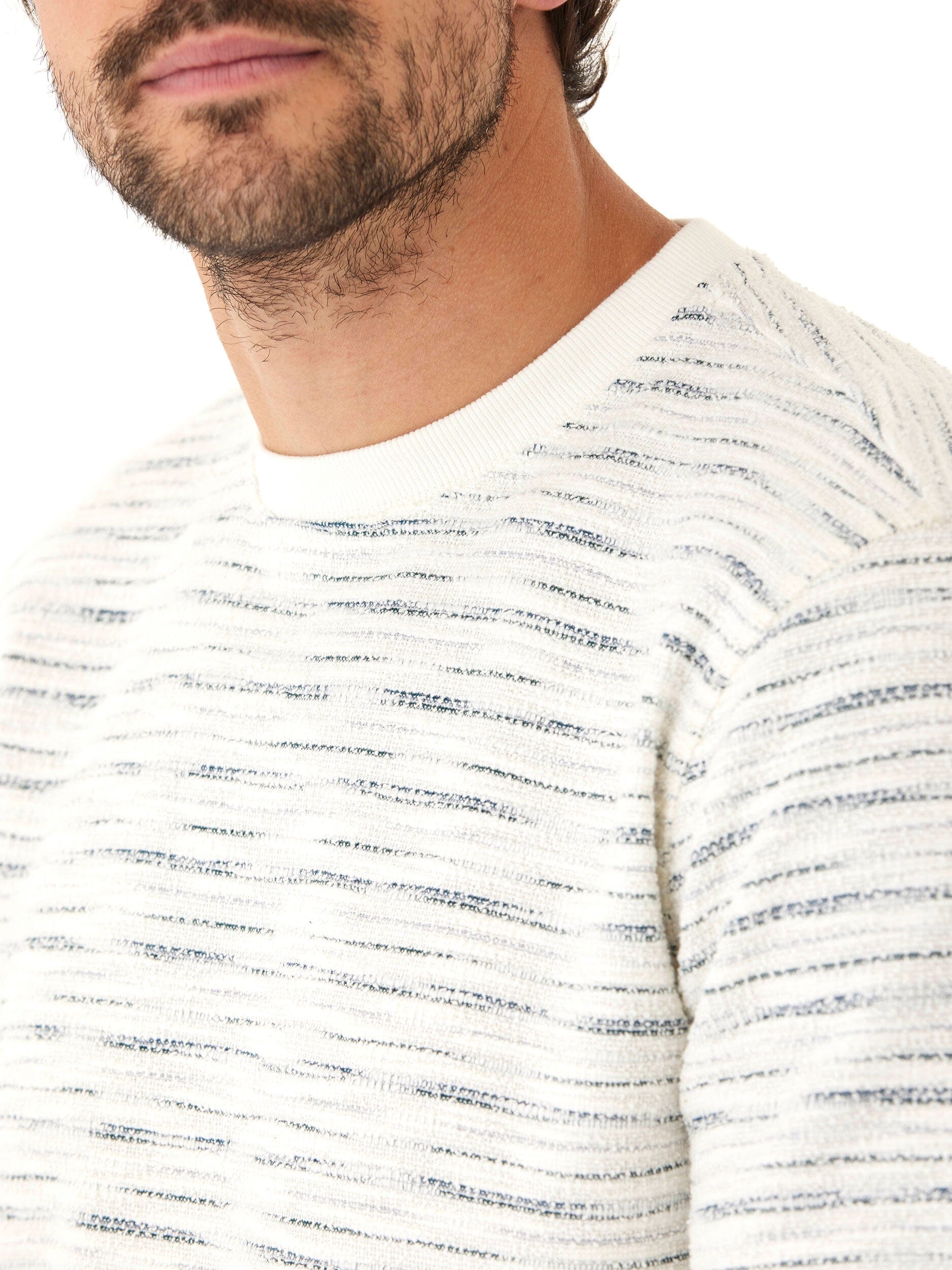 Men's Jovan Shoreline Terry Crew Pullover Striped