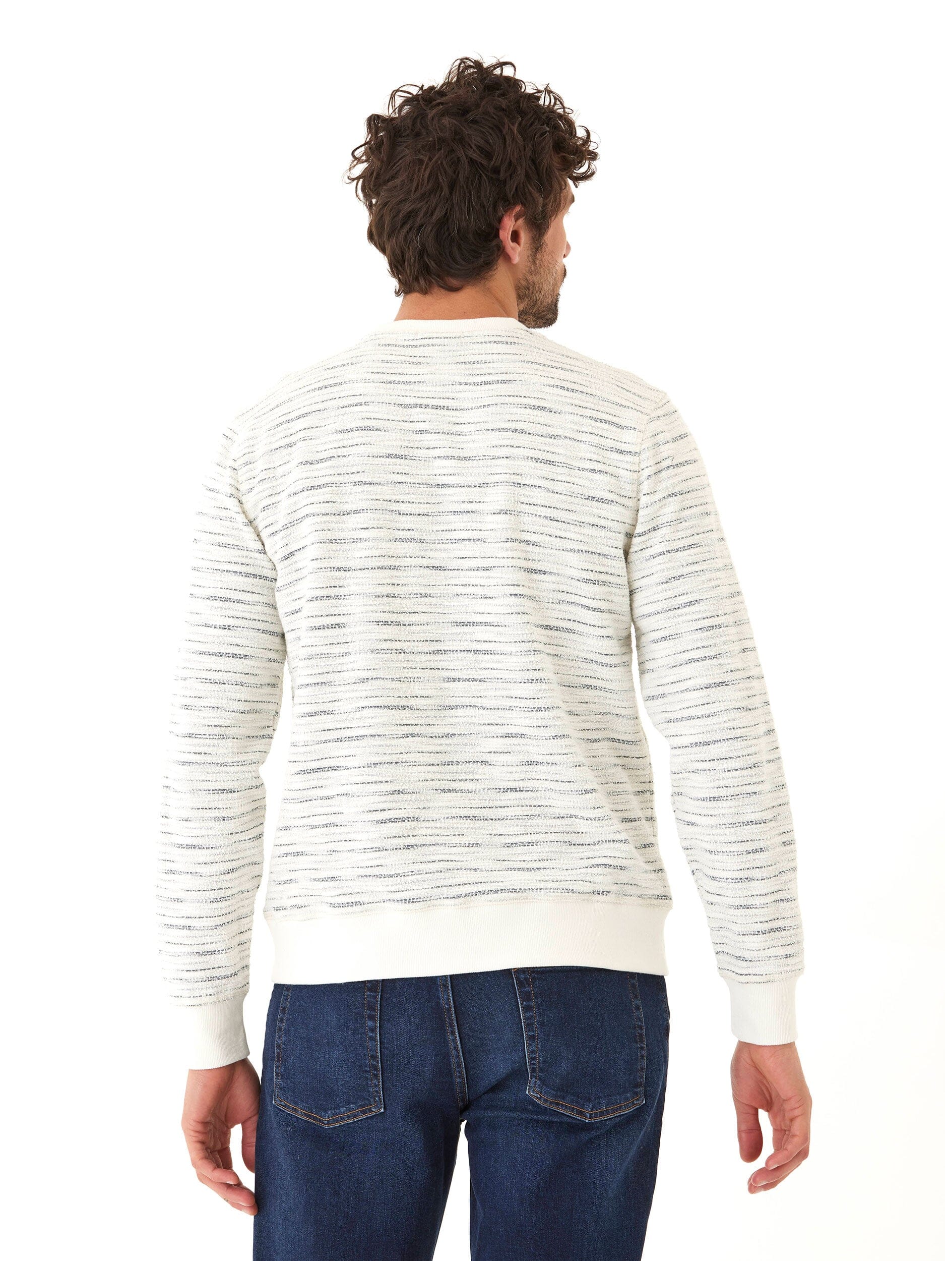 Men's Jovan Shoreline Terry Crew Pullover Striped