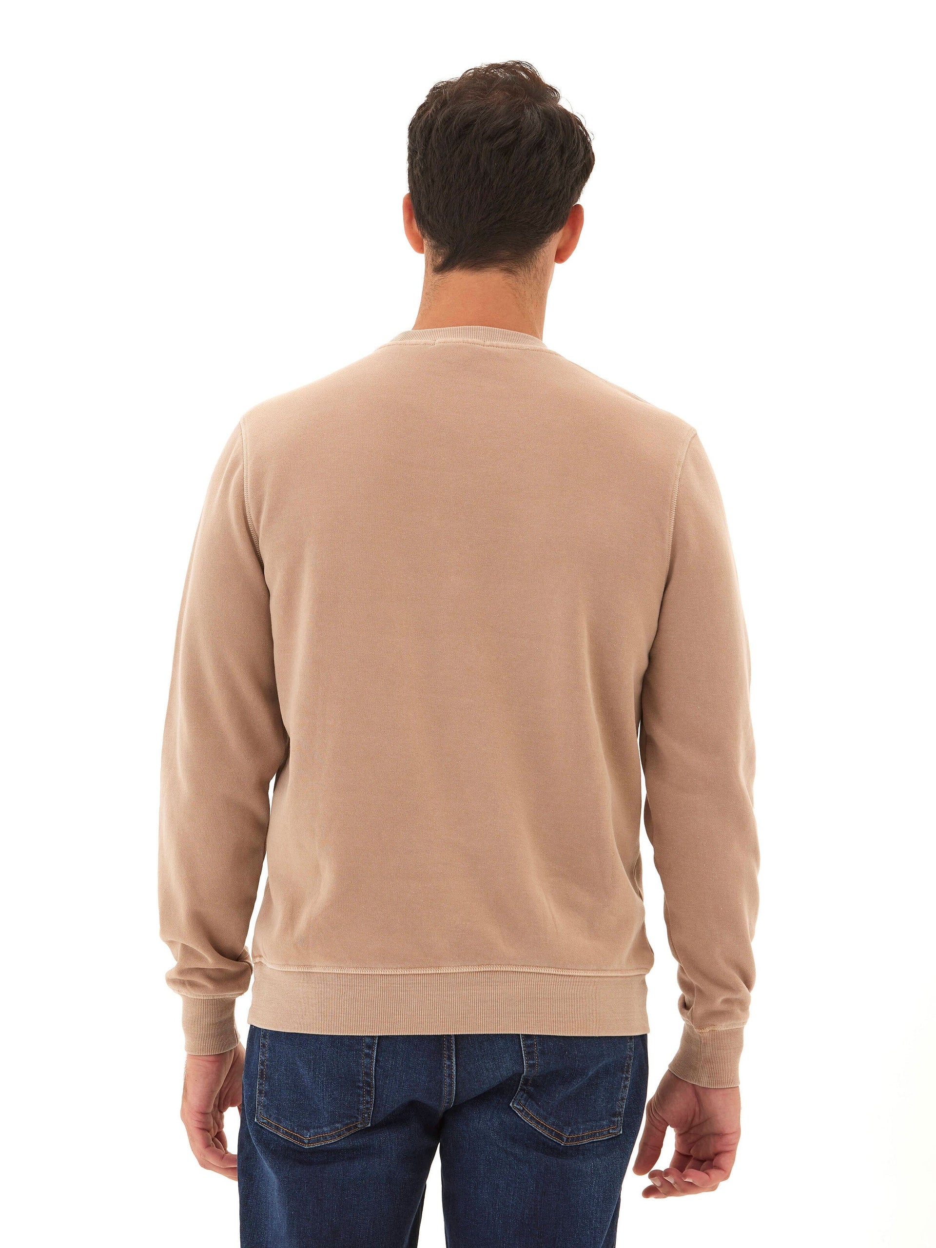 Mineral Wash Graphic Fleece Crew Pullover Sweatshirt