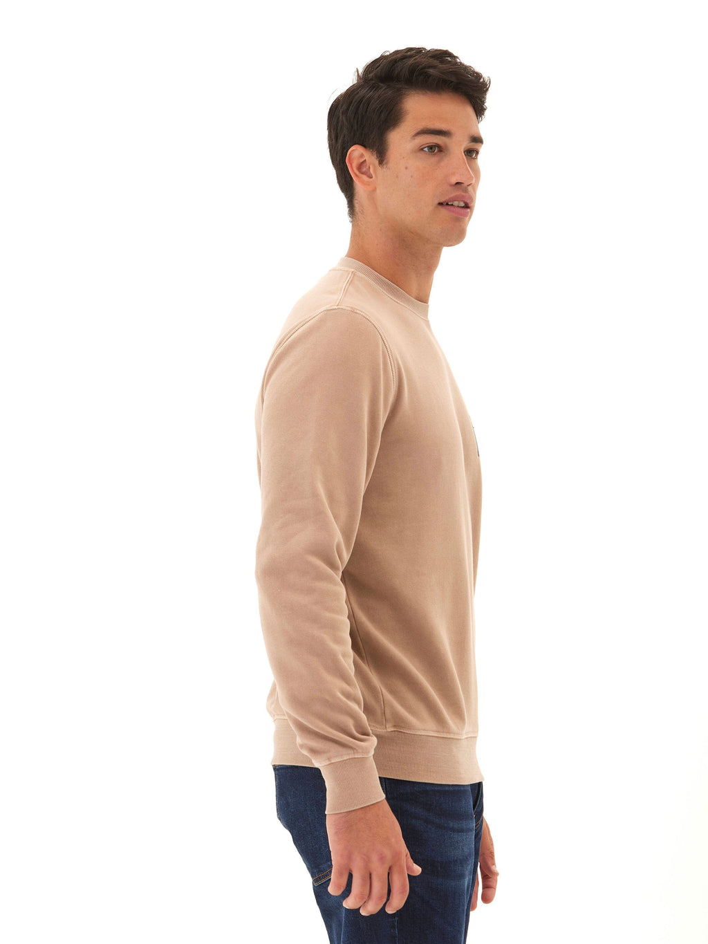 Mineral Wash Graphic Fleece Crew Pullover Sweatshirt