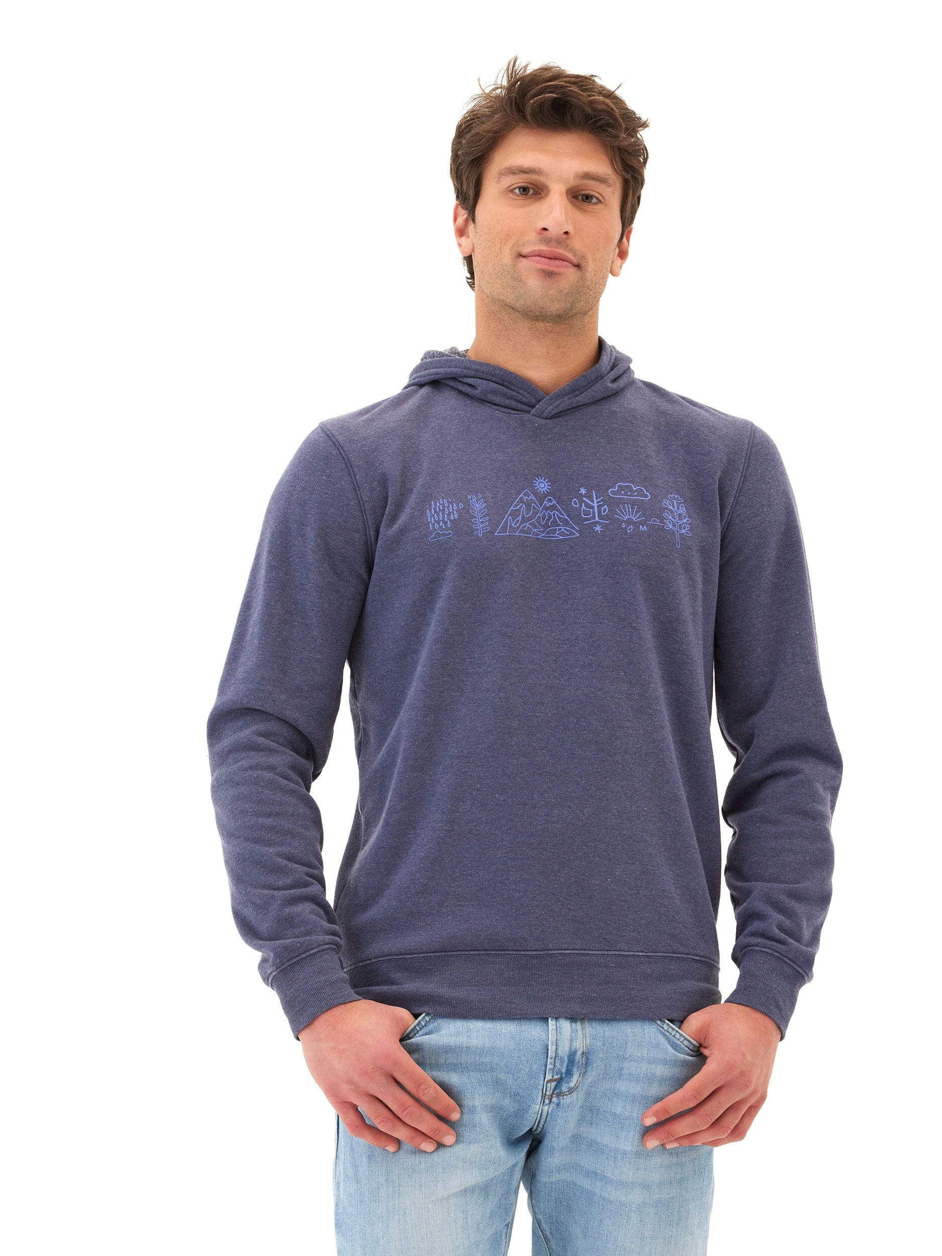 Mineral Wash Graphic Hoodie: Soft Fleece Athletic Fit Pullover