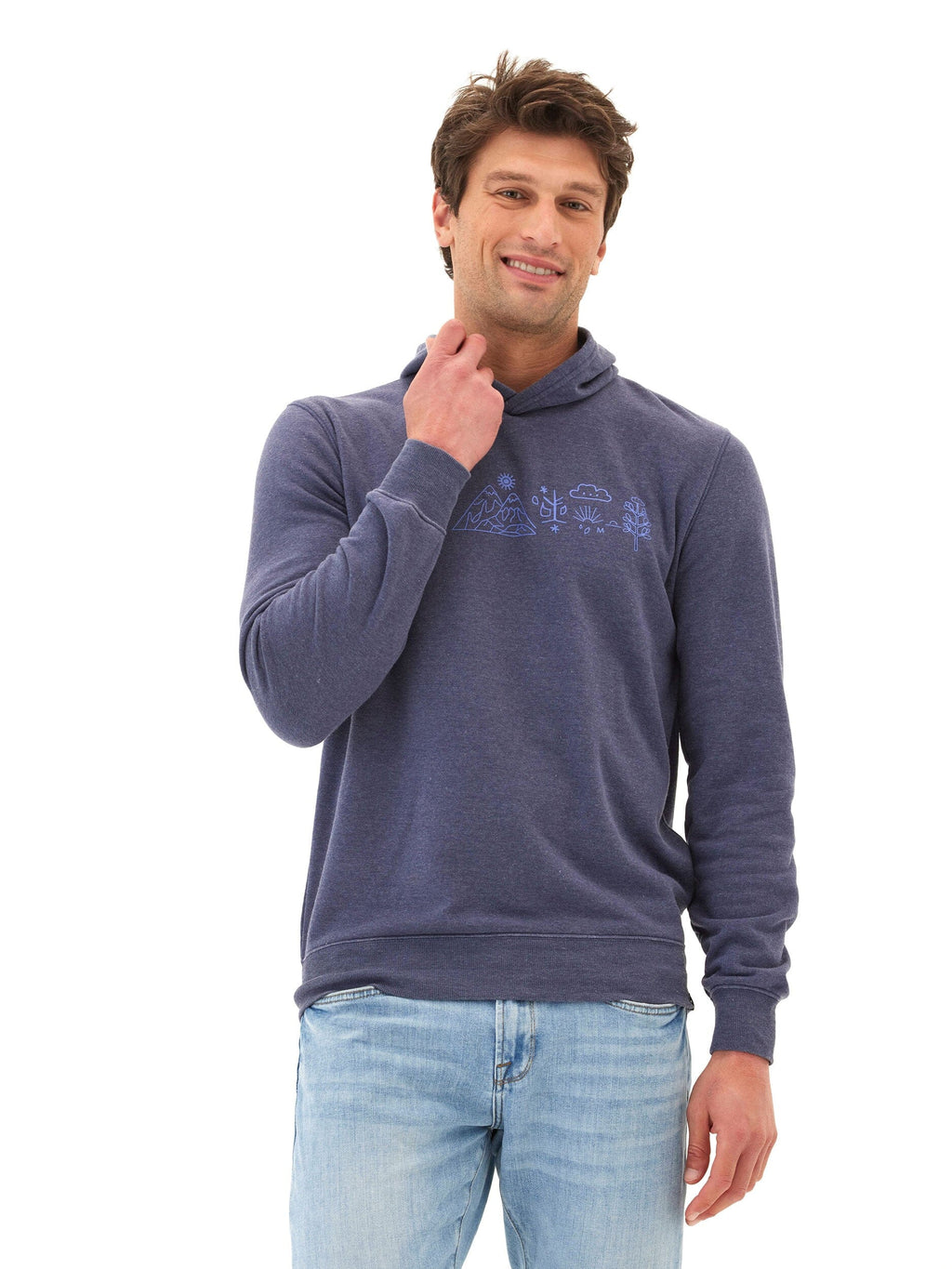 Mineral Wash Graphic Hoodie: Soft Fleece Athletic Fit Pullover