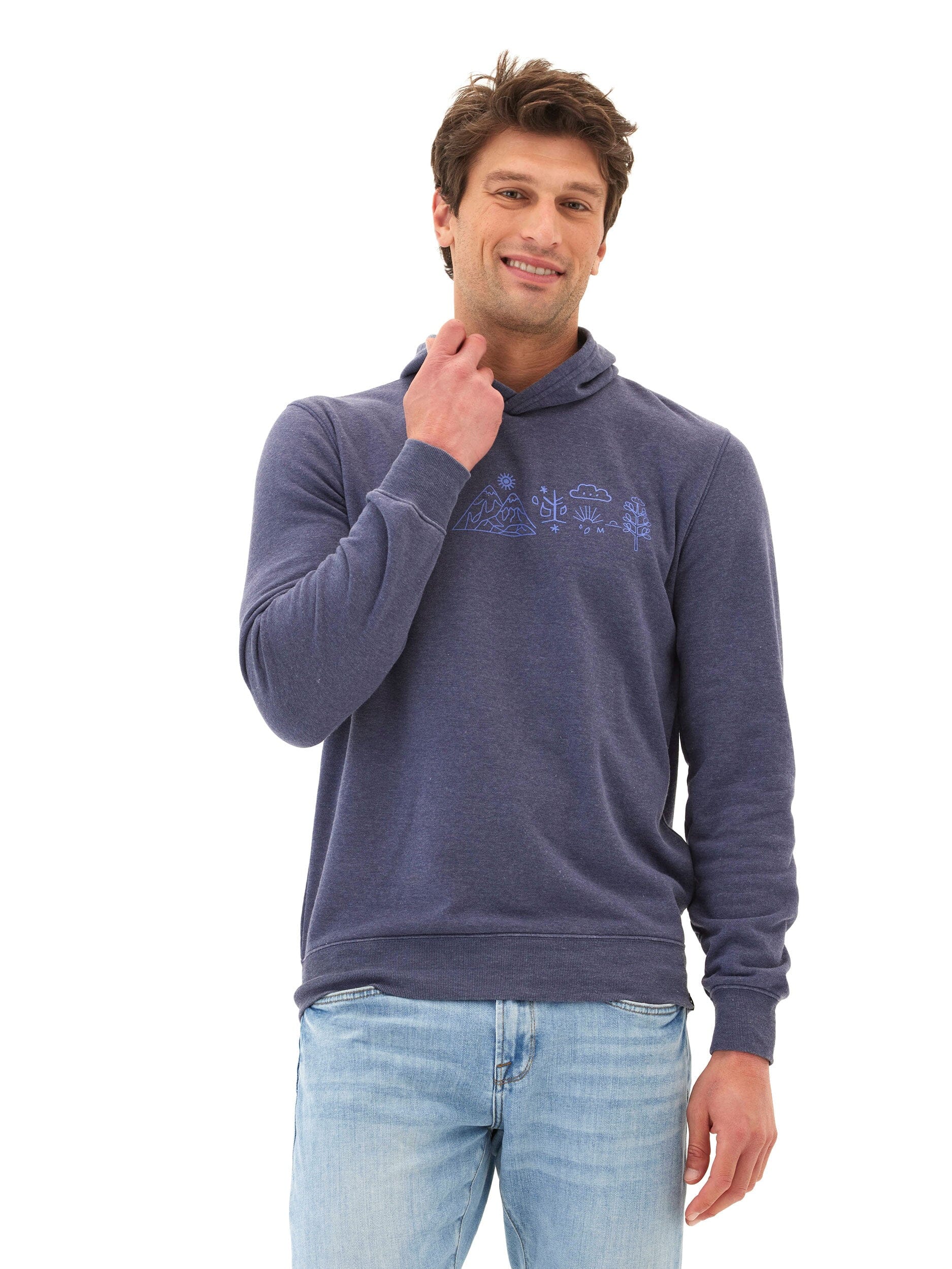 Mineral Wash Graphic Hoodie: Soft Fleece Athletic Fit Pullover