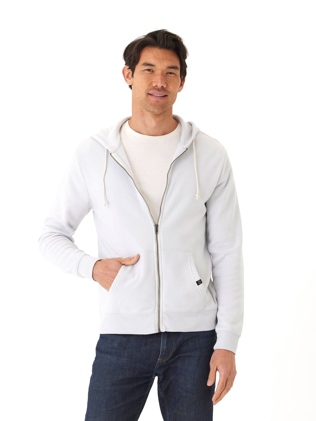 Jordyn Mineral Wash Fleece Full Zip Hoodie in a soft cotton blend with a front zipper