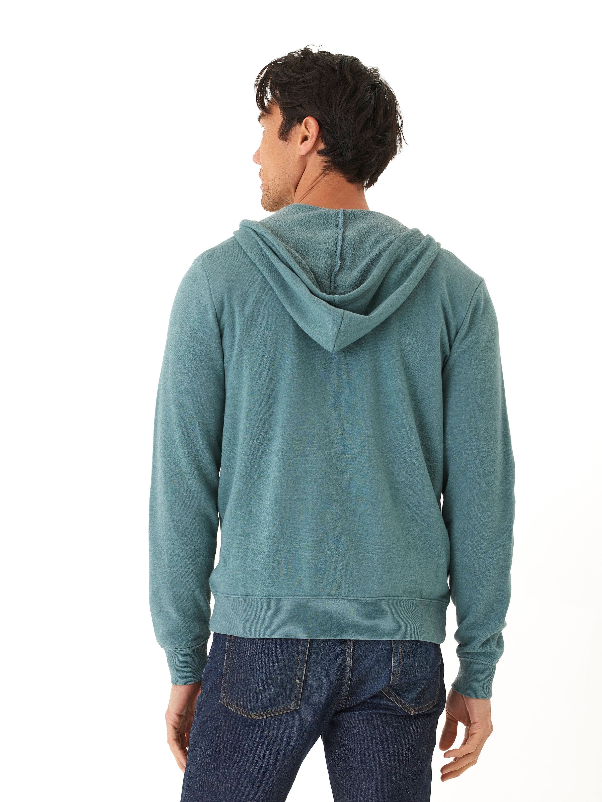 Jordyn Mineral Wash Full Zip Fleece Hoodie for Men