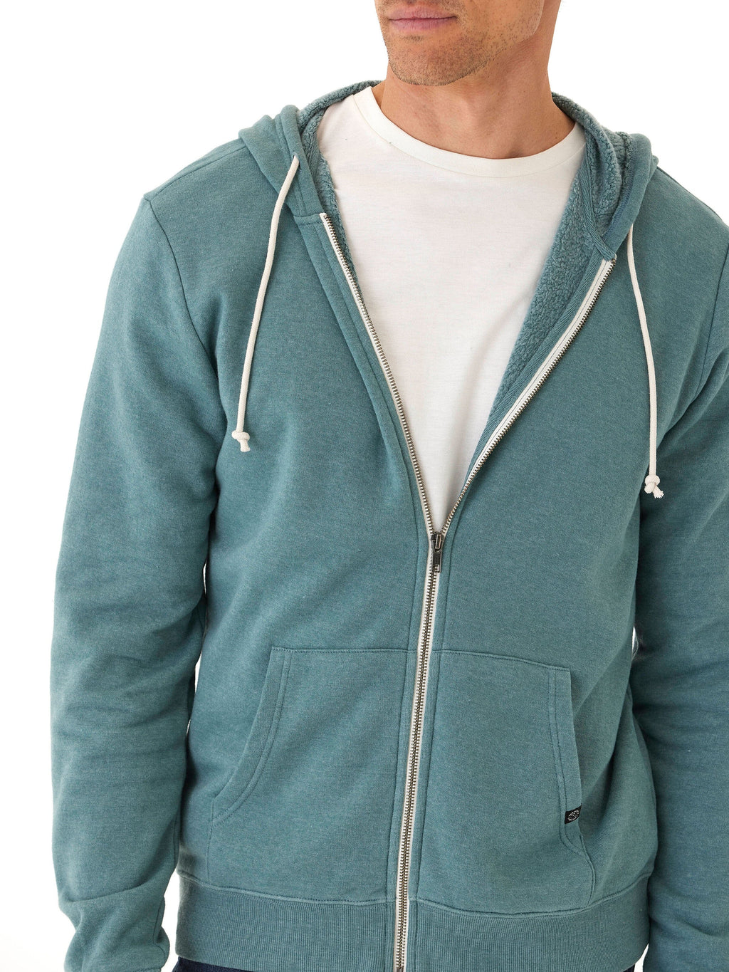Jordyn Mineral Wash Full Zip Fleece Hoodie for Men
