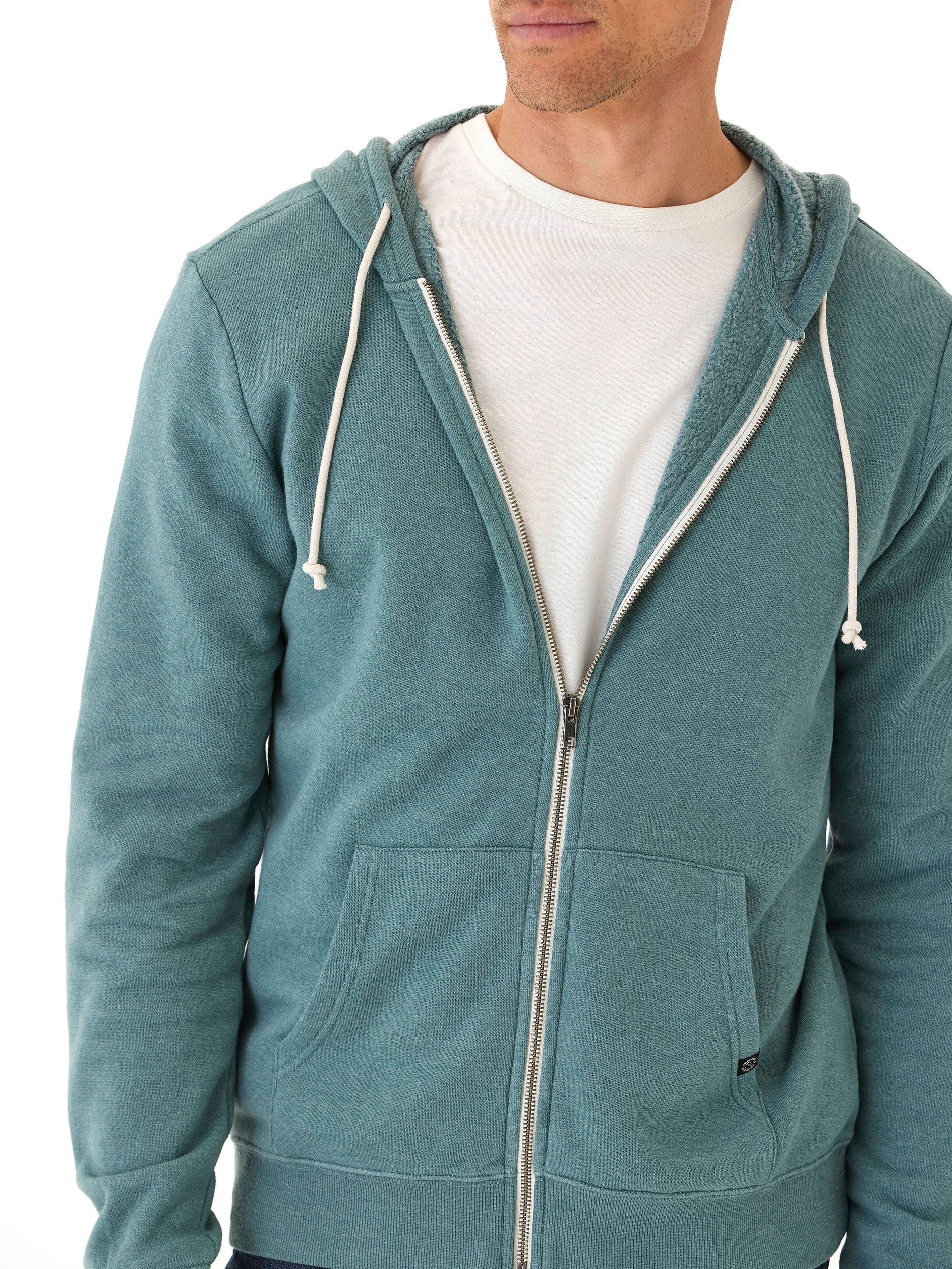 Jordyn Mineral Wash Full Zip Fleece Hoodie for Men