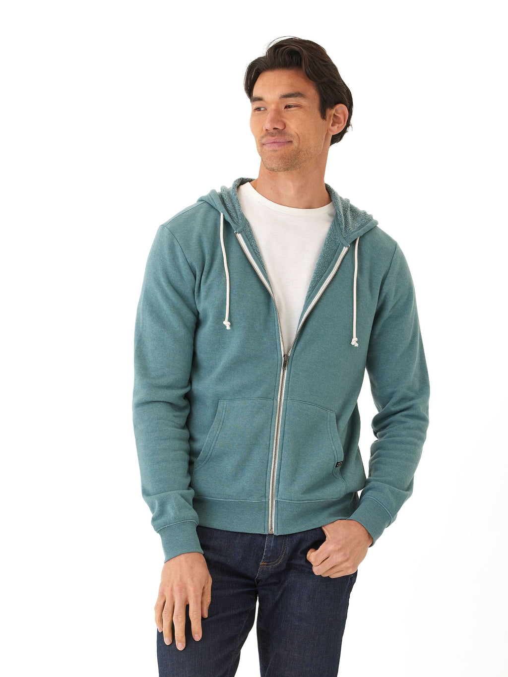 Jordyn Mineral Wash Full Zip Fleece Hoodie for Men