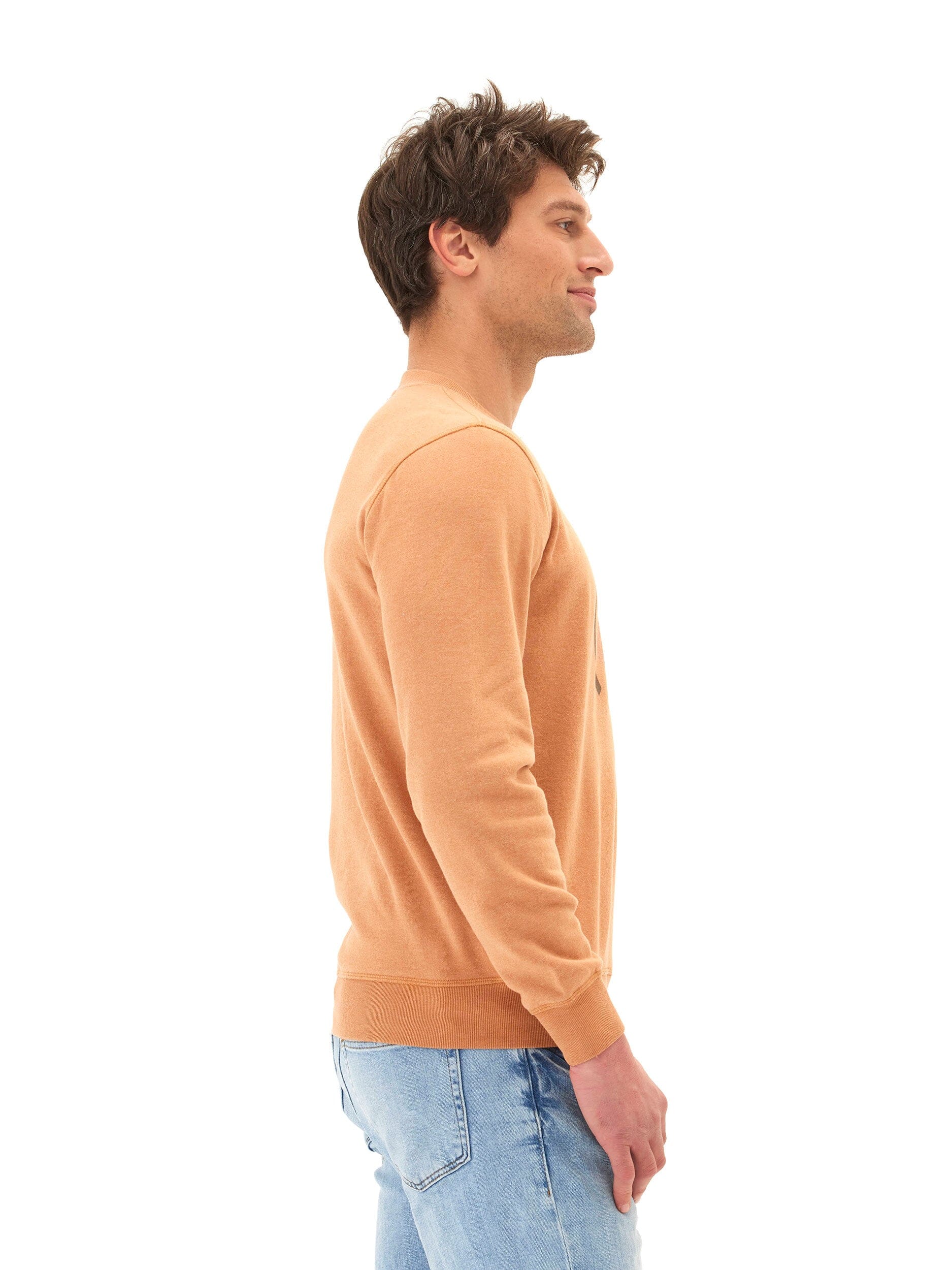 Mineral Wash Graphic Fleece Crew Neck Pullover Sweater