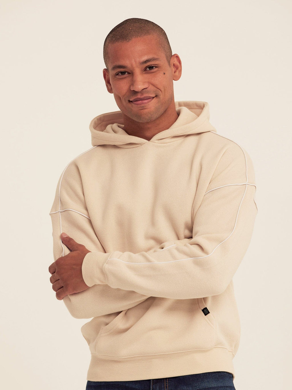 Marcel Triblend Fleece Contrast Piping Pullover Hoodie