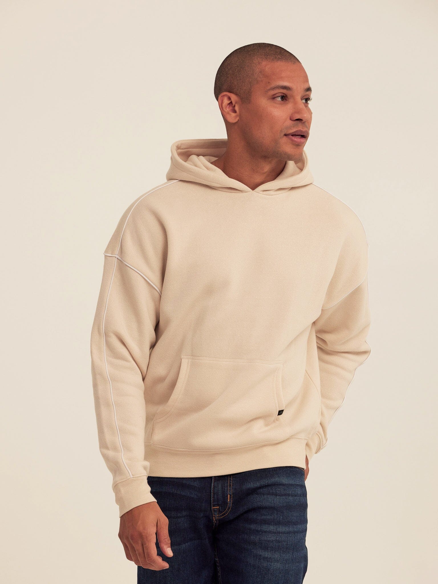 Marcel Triblend Fleece Contrast Piping Pullover Hoodie