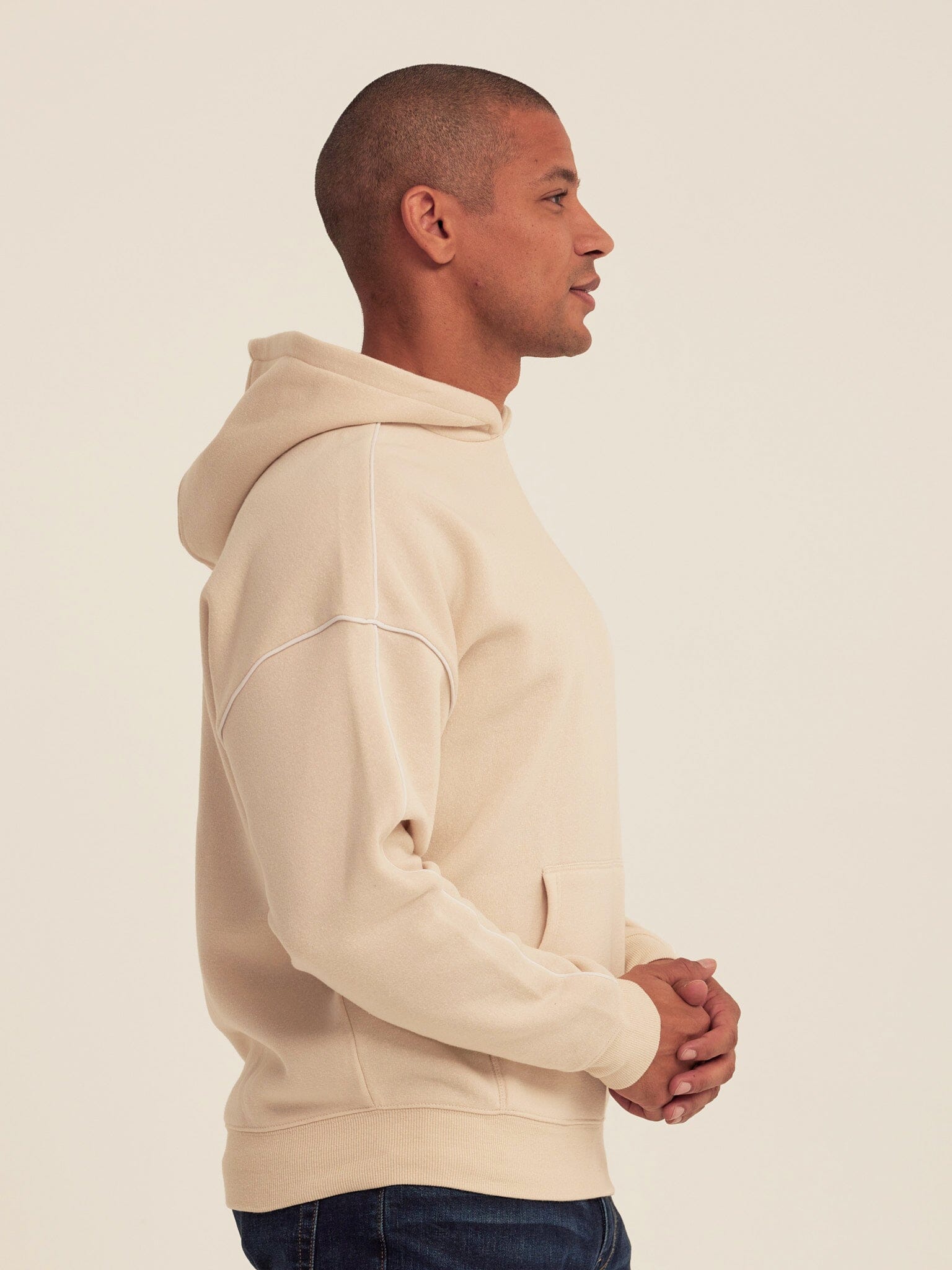 Marcel Triblend Fleece Contrast Piping Pullover Hoodie