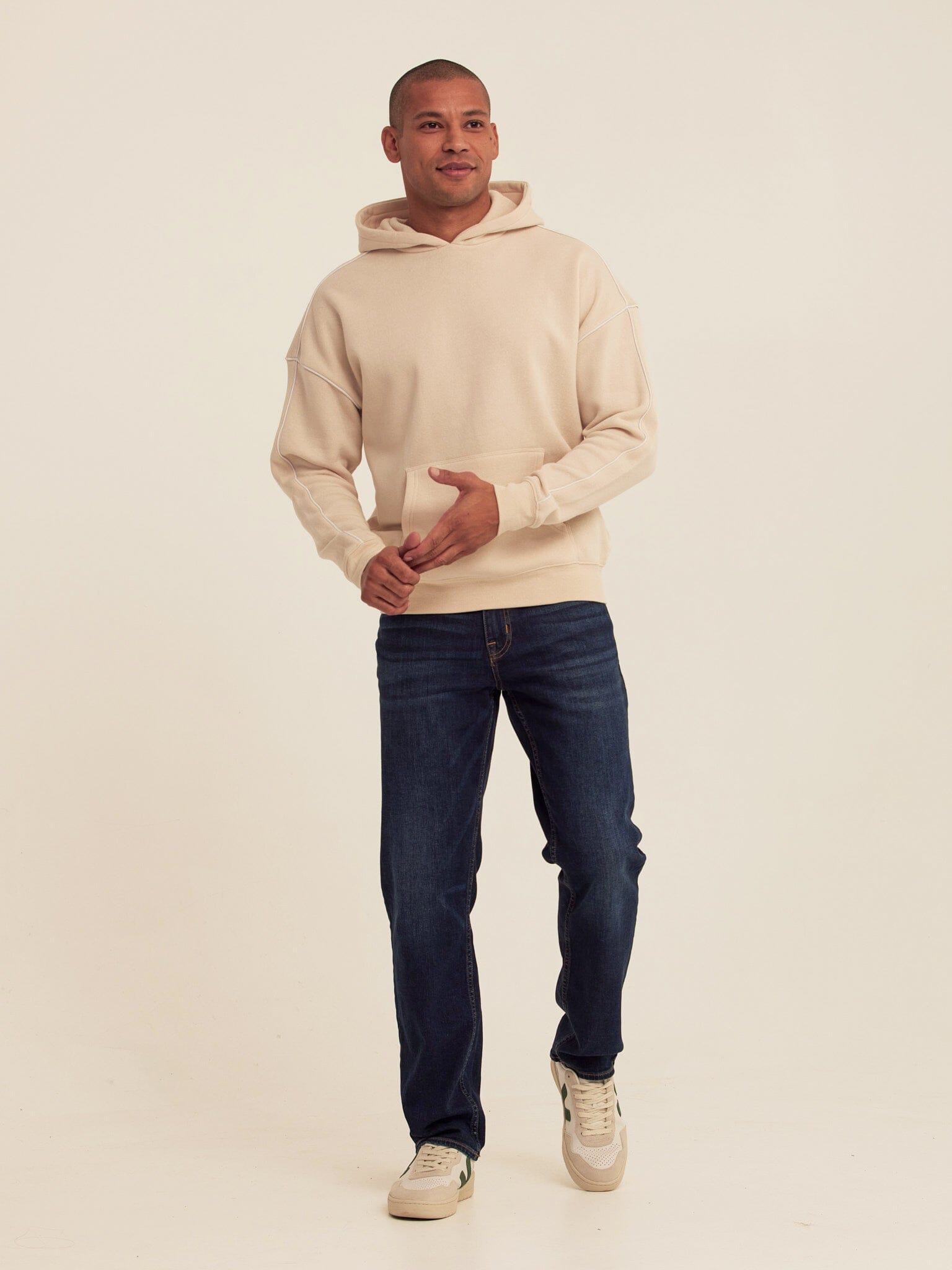 Marcel Triblend Fleece Contrast Piping Pullover Hoodie