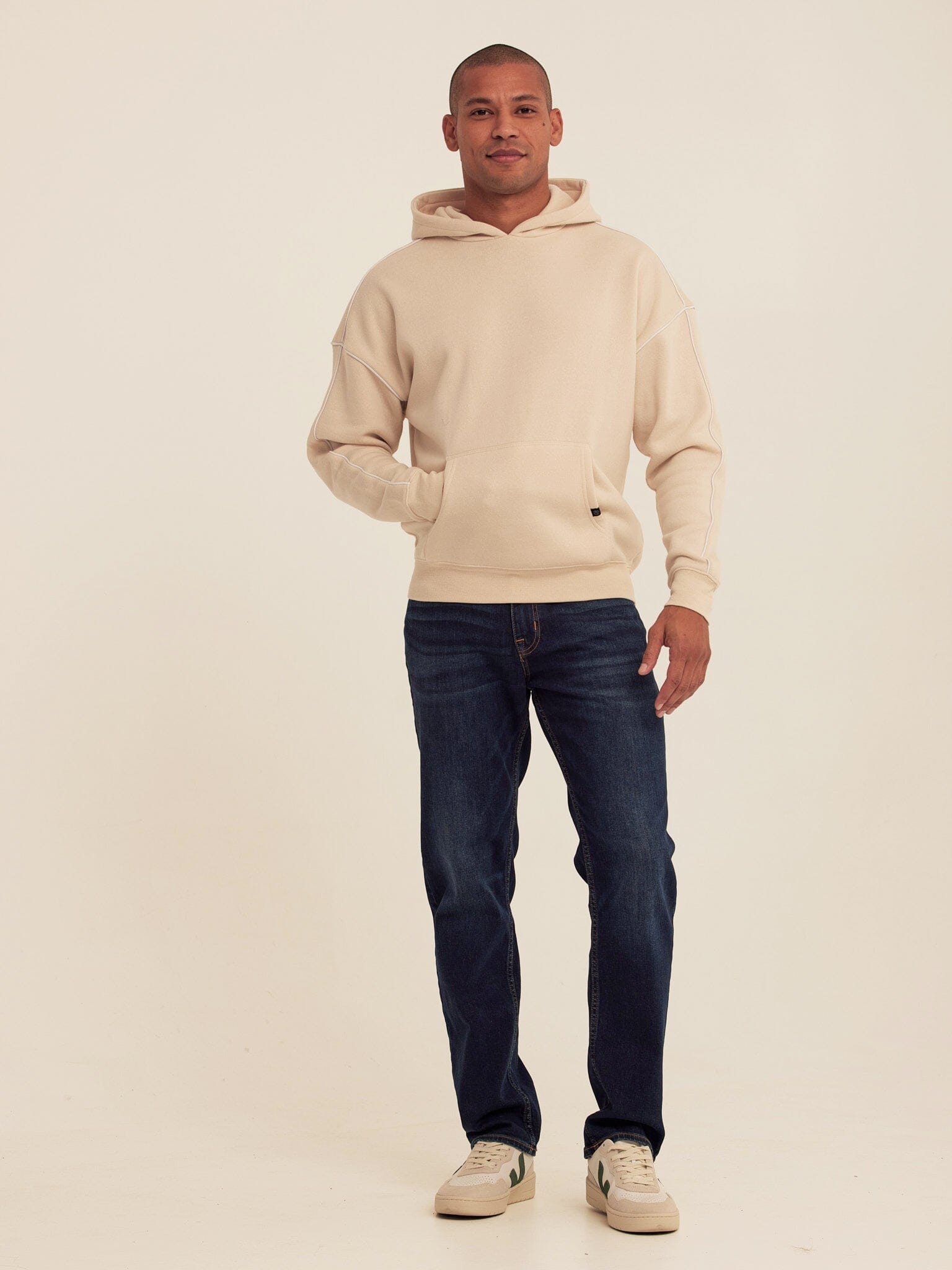 Marcel Triblend Fleece Contrast Piping Pullover Hoodie