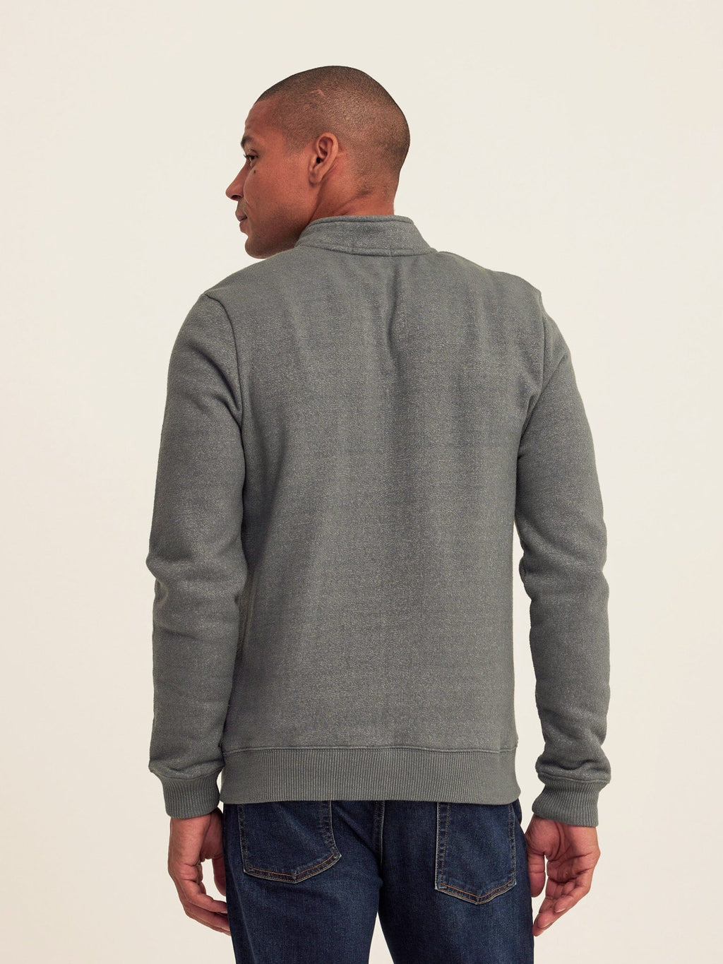 Greg Eco Fleece Quarter Zip Pullover in Grey