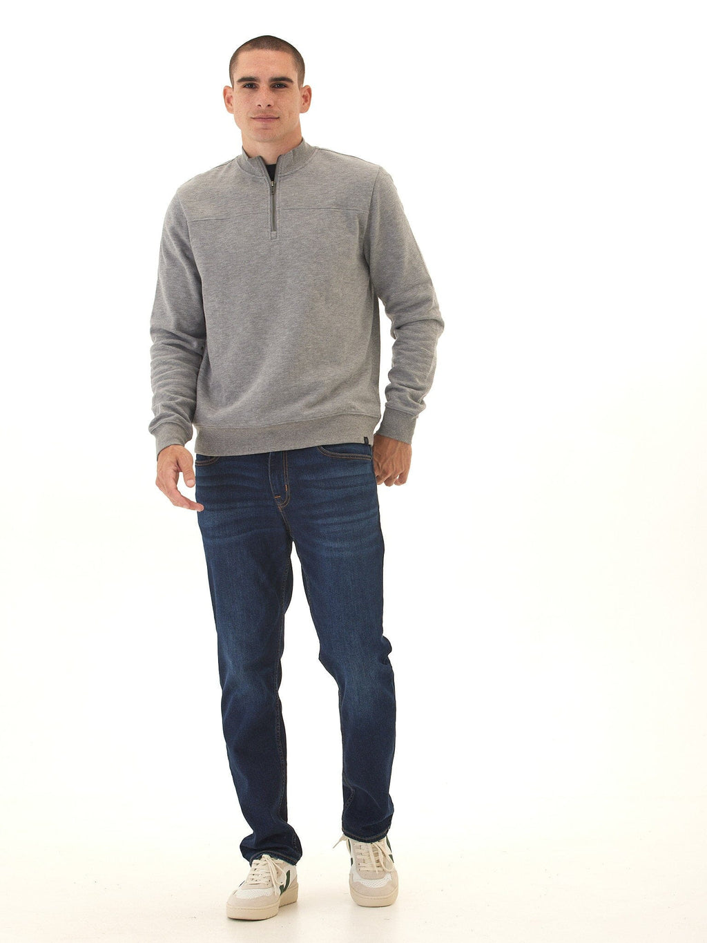 Christian Comfort Slub Terry Half Zip Pullover - Men's Minimalist Top