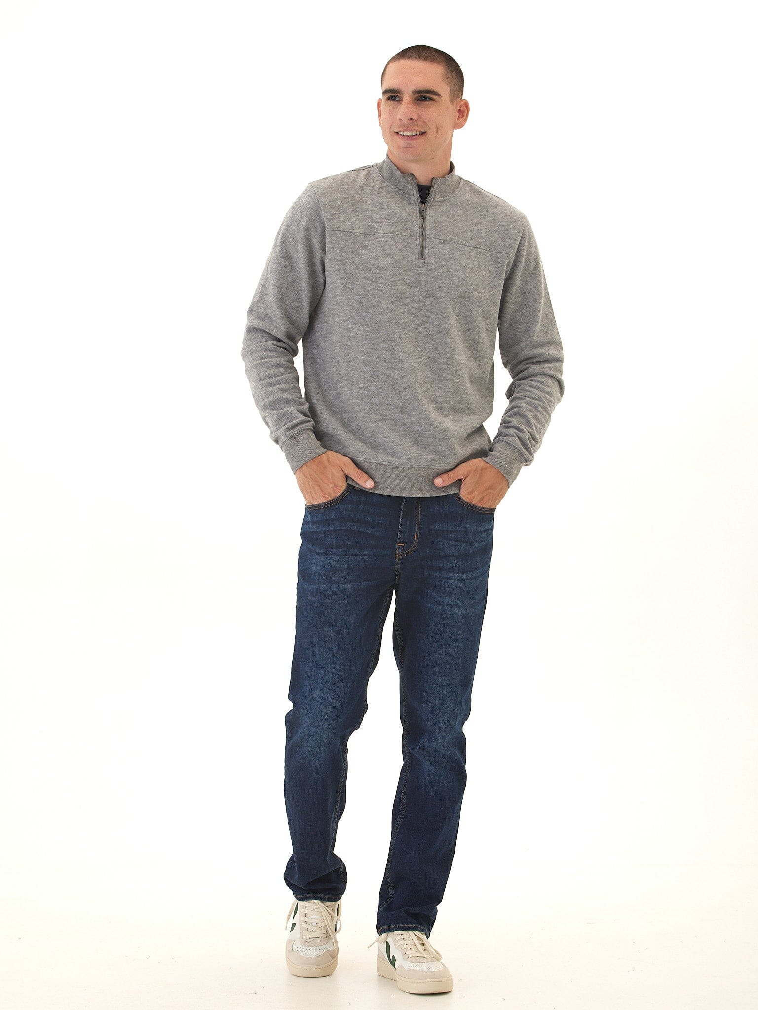 Christian Comfort Slub Terry Half Zip Pullover - Men's Minimalist Top