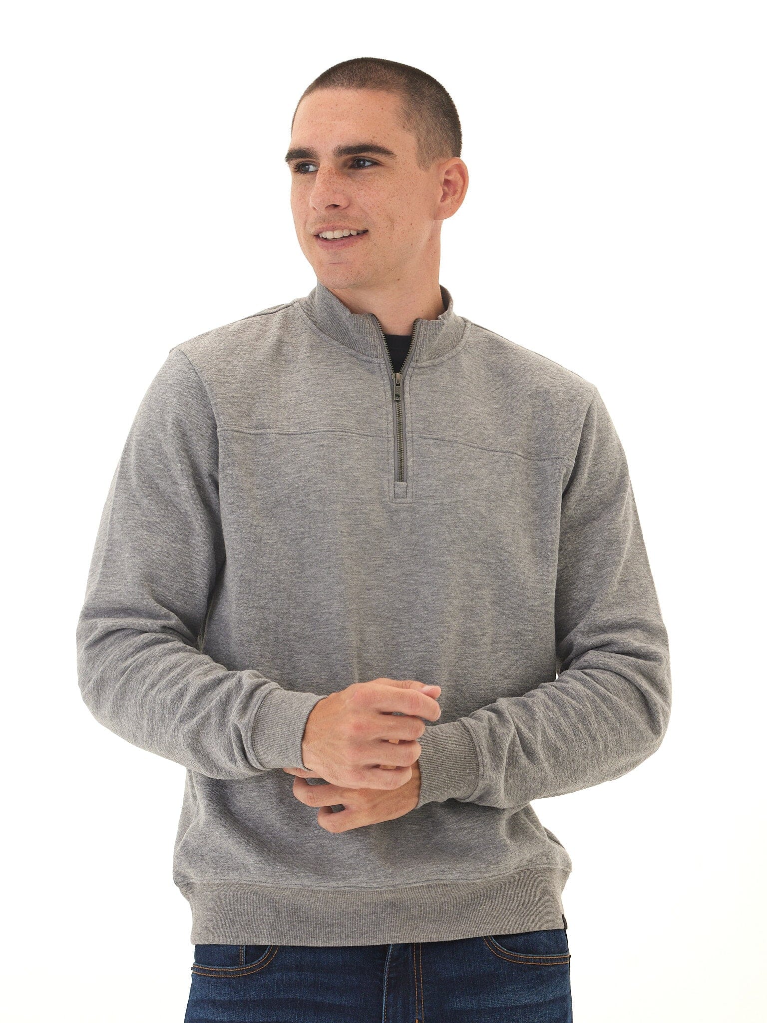 Christian Comfort Slub Terry Half Zip Pullover - Men's Minimalist Top