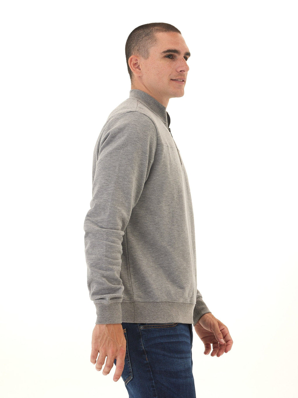 Christian Comfort Slub Terry Half Zip Pullover - Men's Minimalist Top