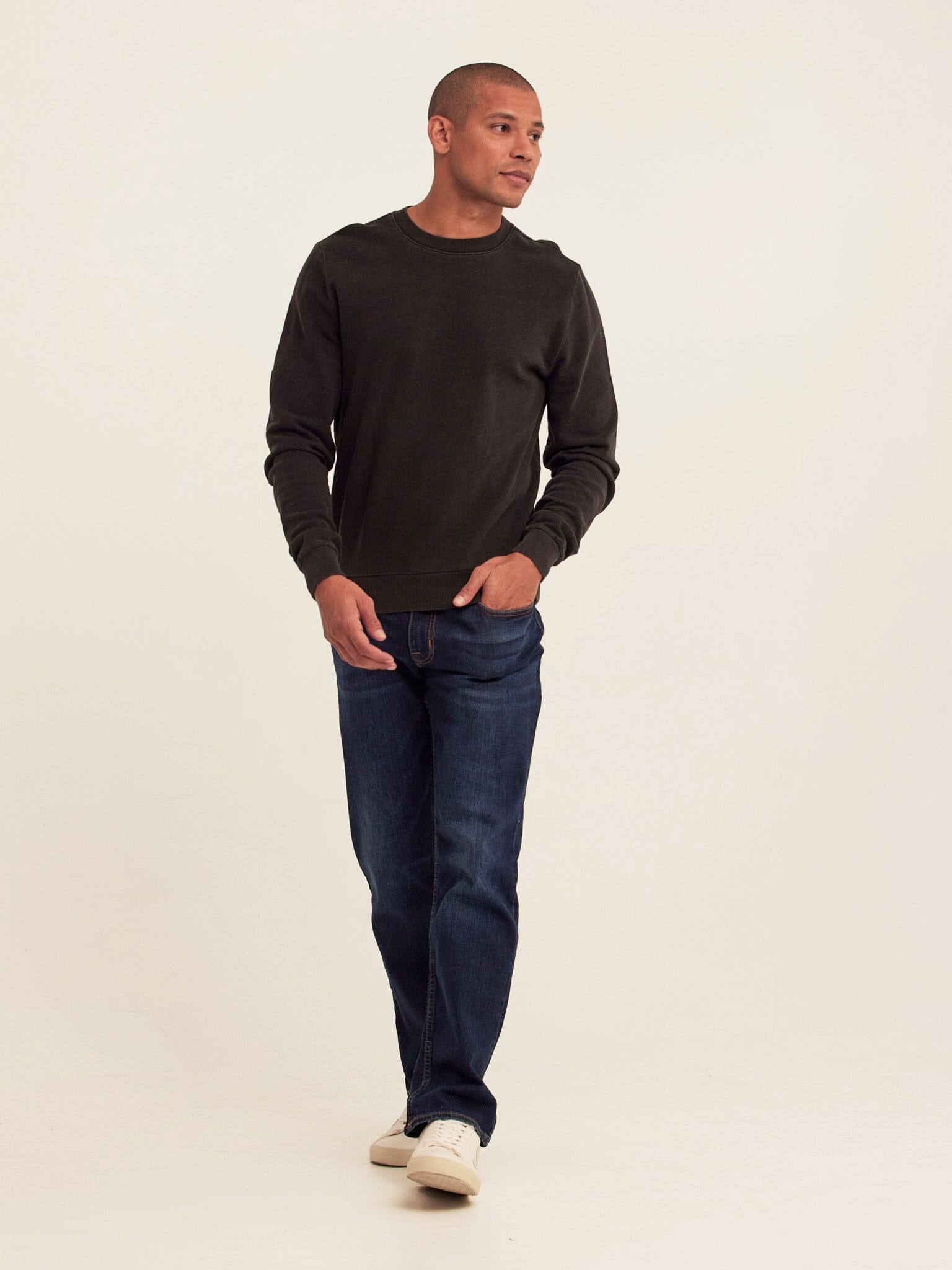 Corey Denim Terry Crew Sweatshirt