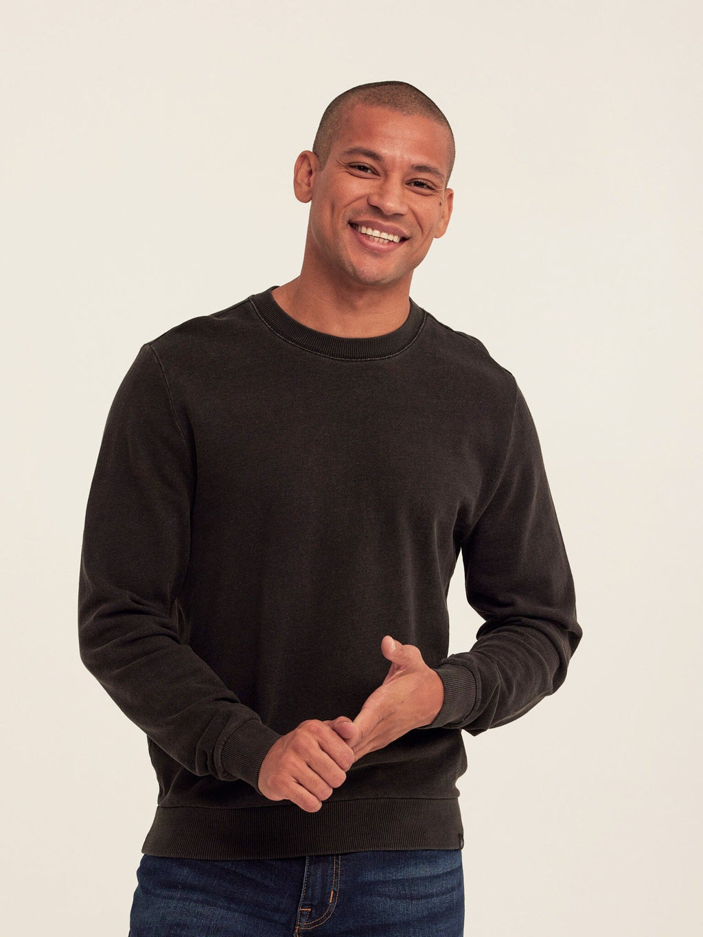Corey Denim Terry Crew Sweatshirt