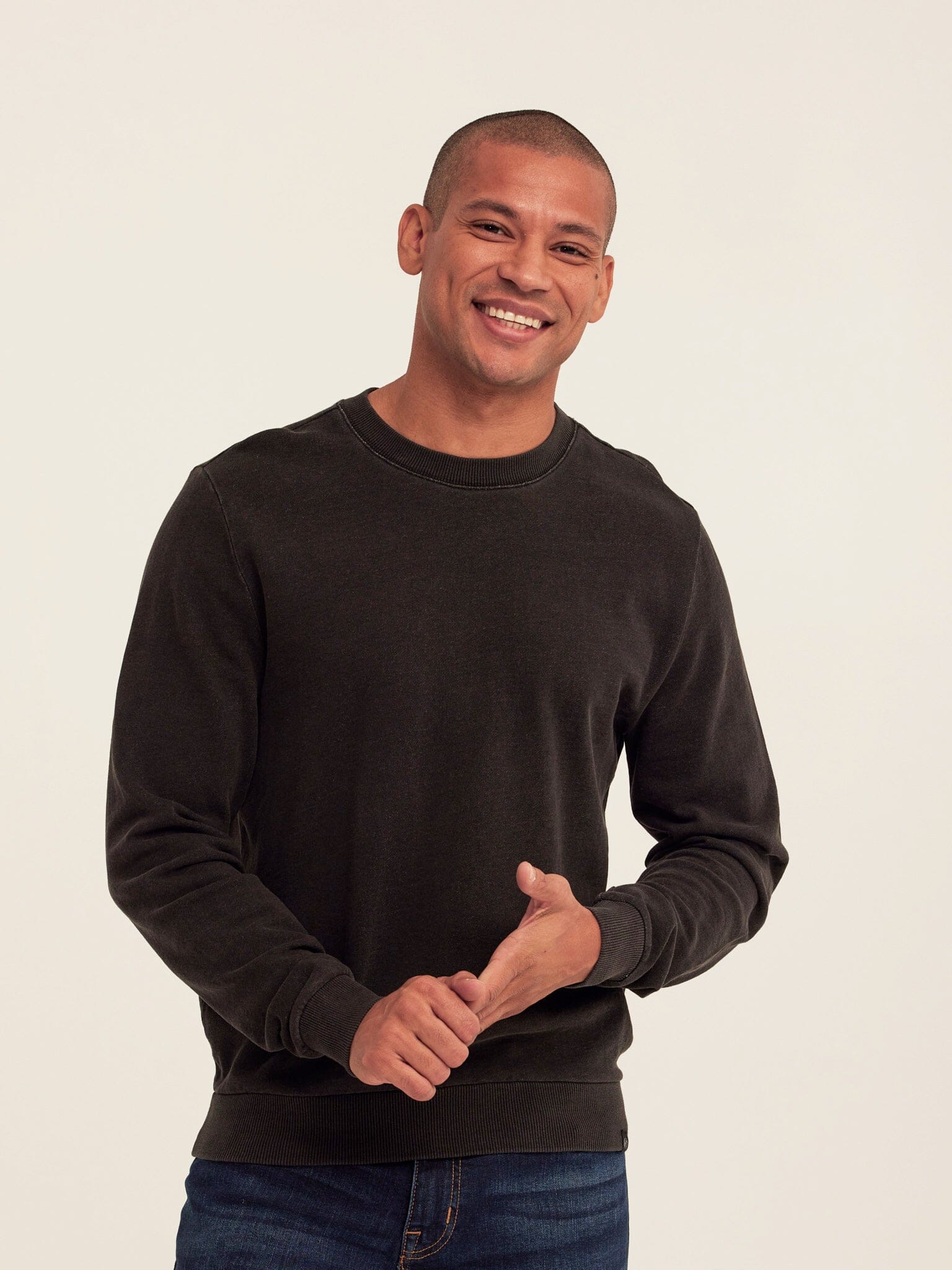 Corey Denim Terry Crew Sweatshirt