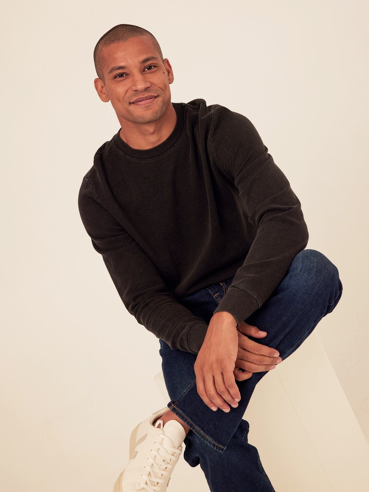 Corey Denim Terry Crew Sweatshirt
