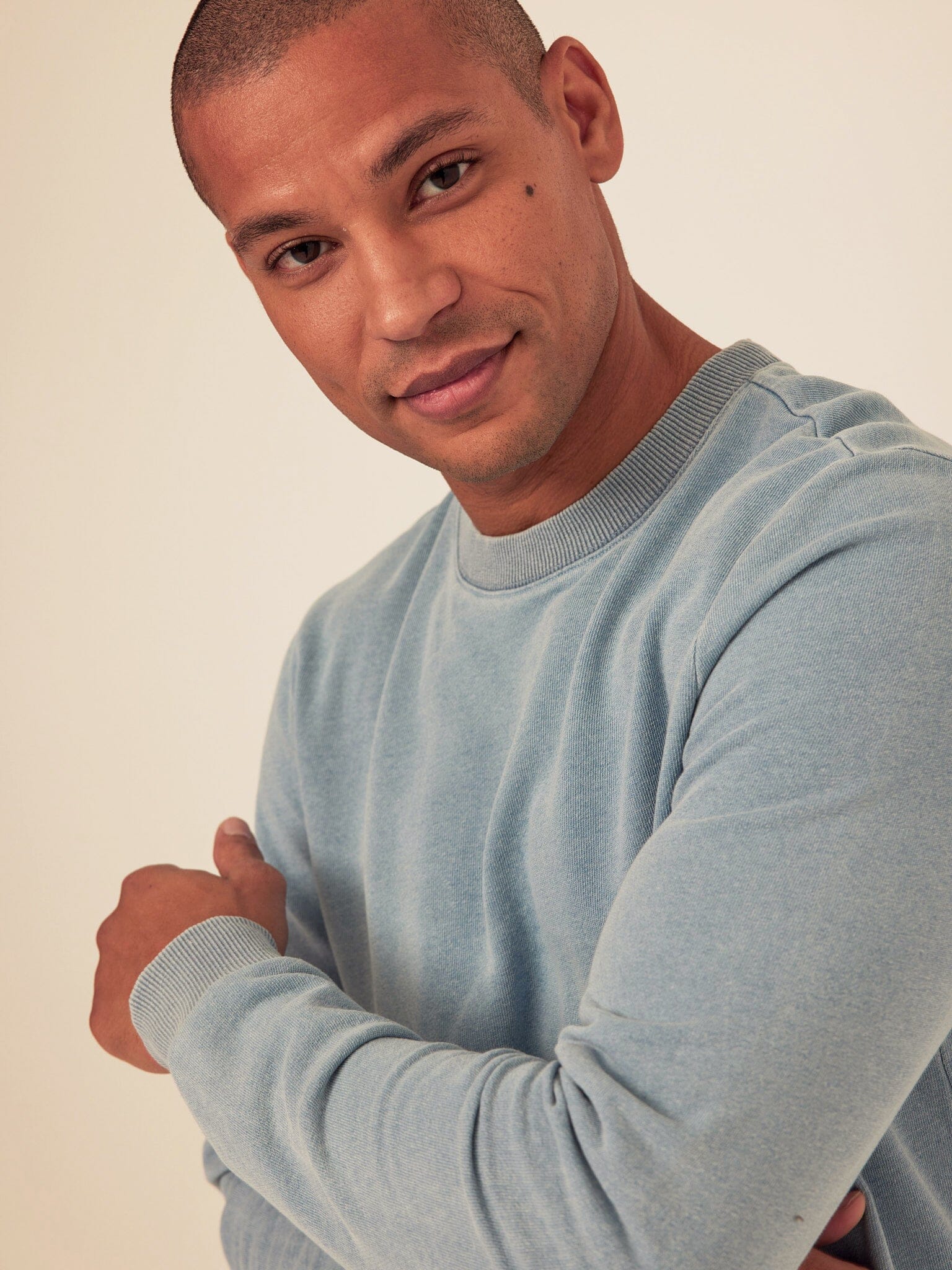 Corey Denim Terry Crew Sweatshirt