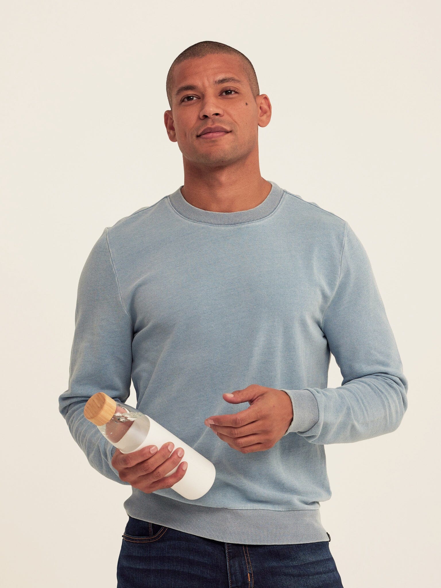 Corey Denim Terry Crew Sweatshirt
