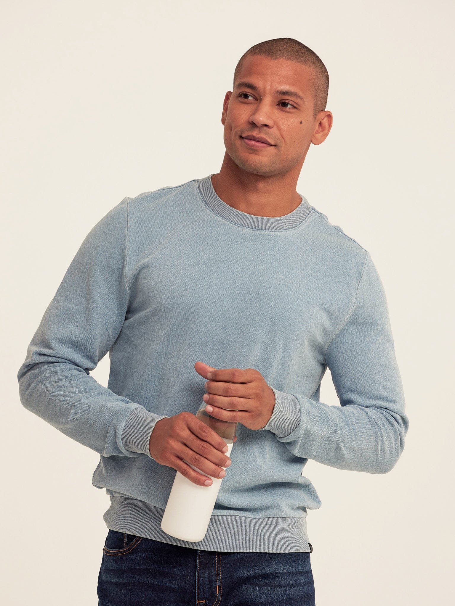 Corey Denim Terry Crew Sweatshirt